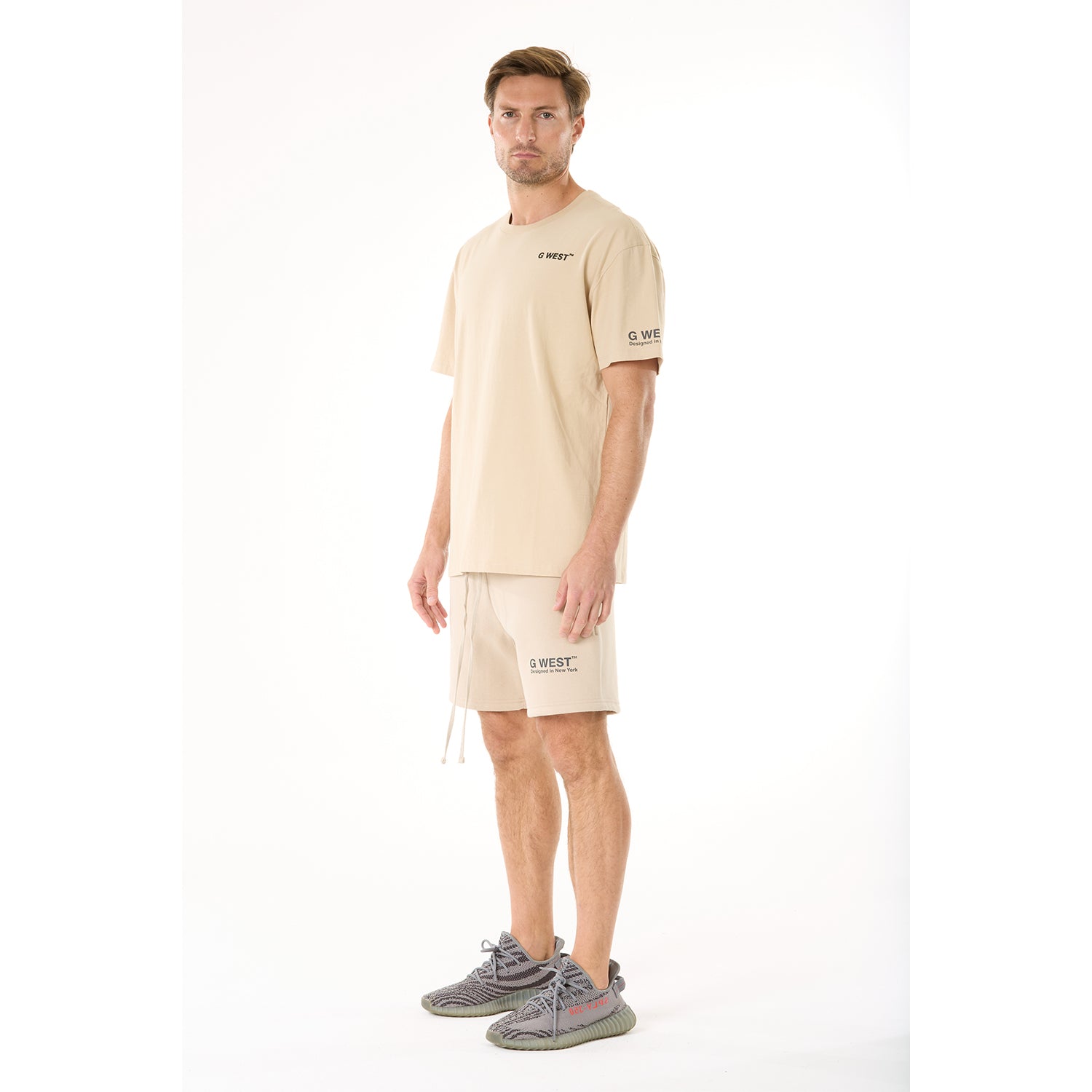 G WEST MENS LIFESTYLE PREMIUM SWEAT SHORTS - OXFORD TAN