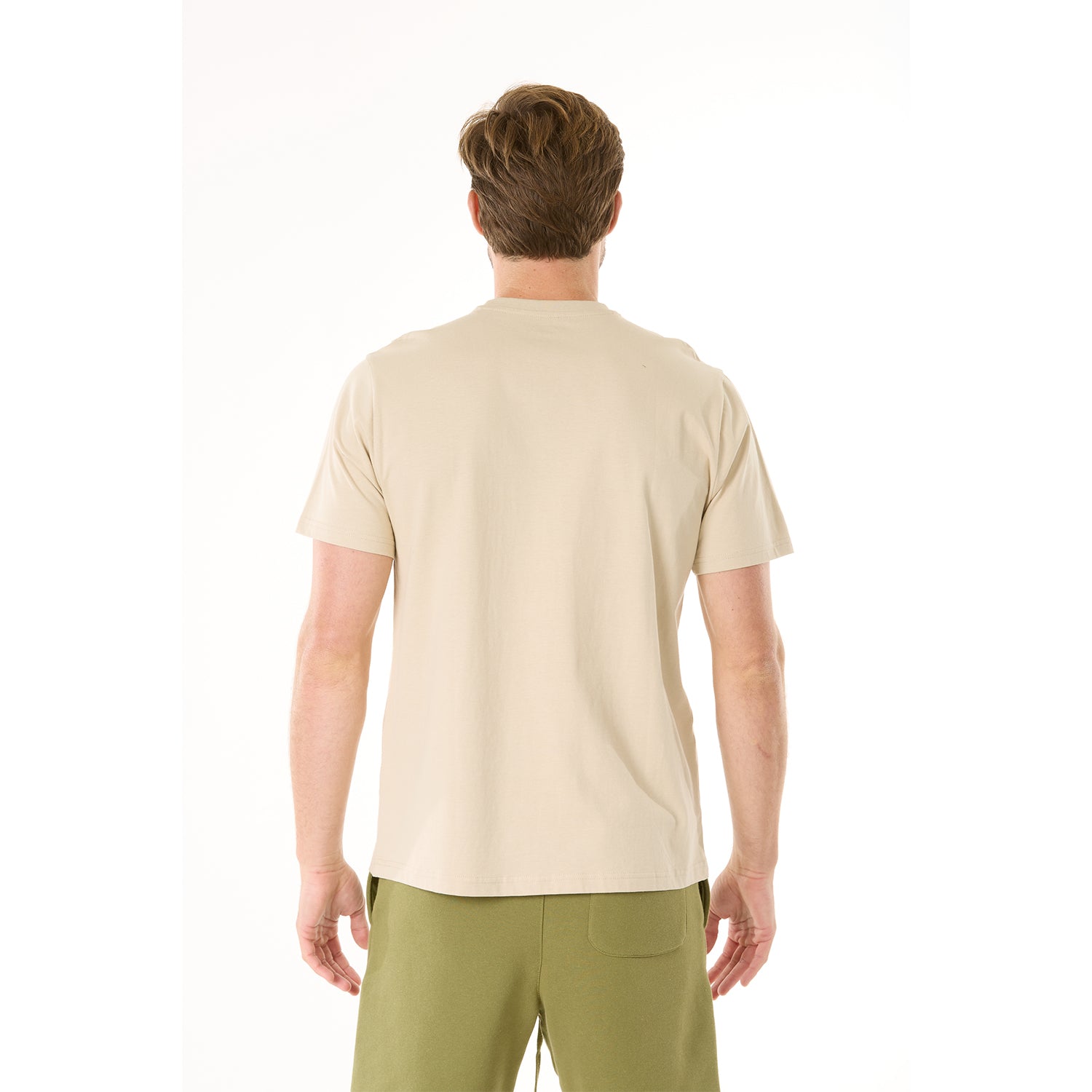 G WEST MENS SOLID CREW NECK TEE - TAN