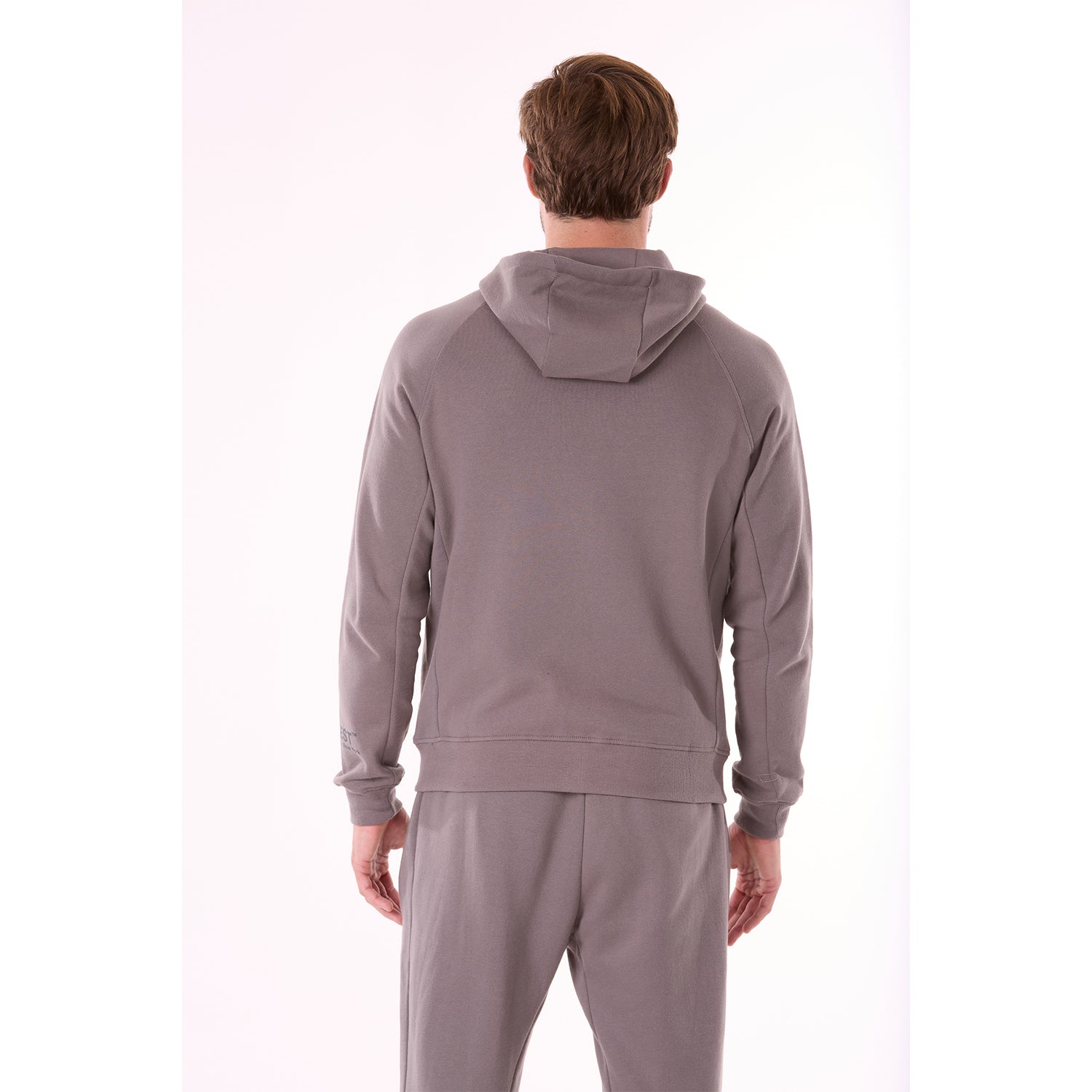 G WEST MENS FLEECE  ZIPPER HOODIE - CHARCOAL GREY