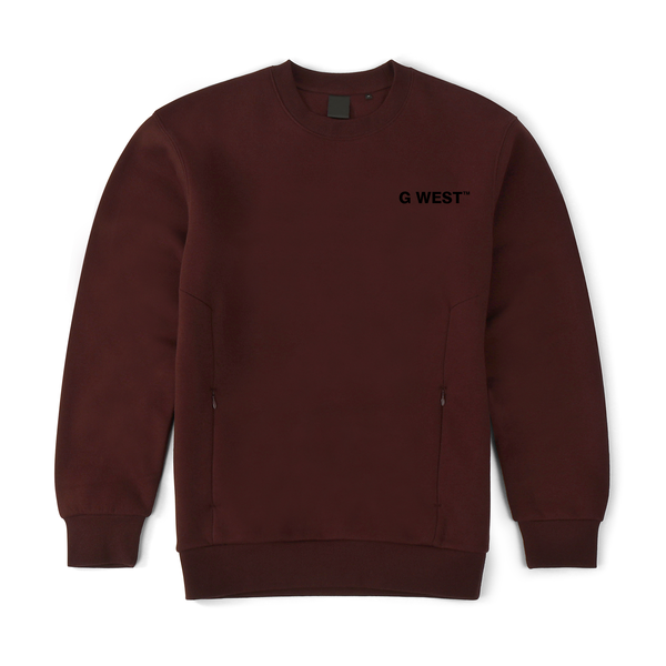 G-west Fleece Crewneck With Invisible Zippers Mens Style : Gwcrwl7006