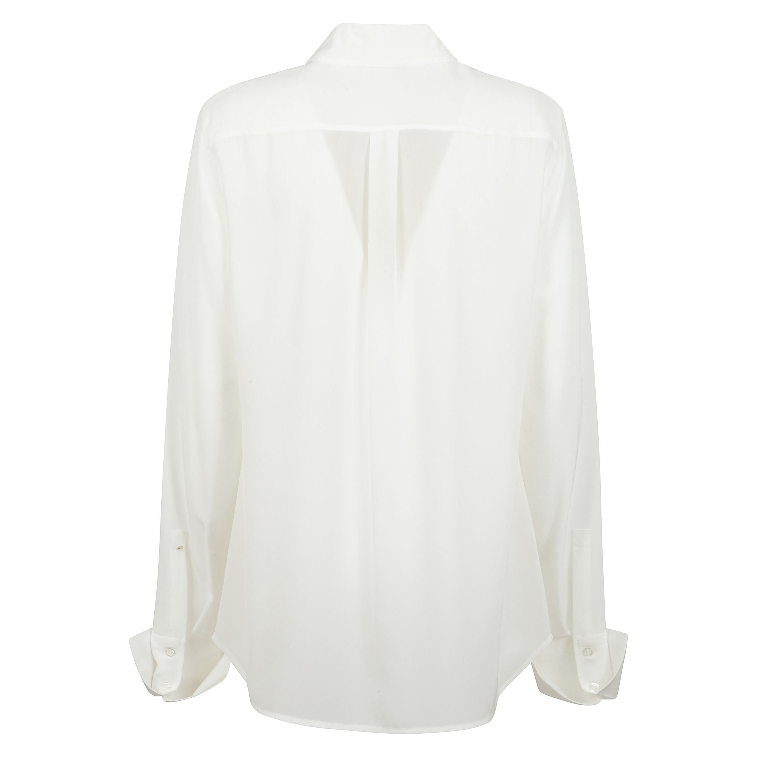 Camicia in pura seta slim fit e chiusura con bottoni nascosti