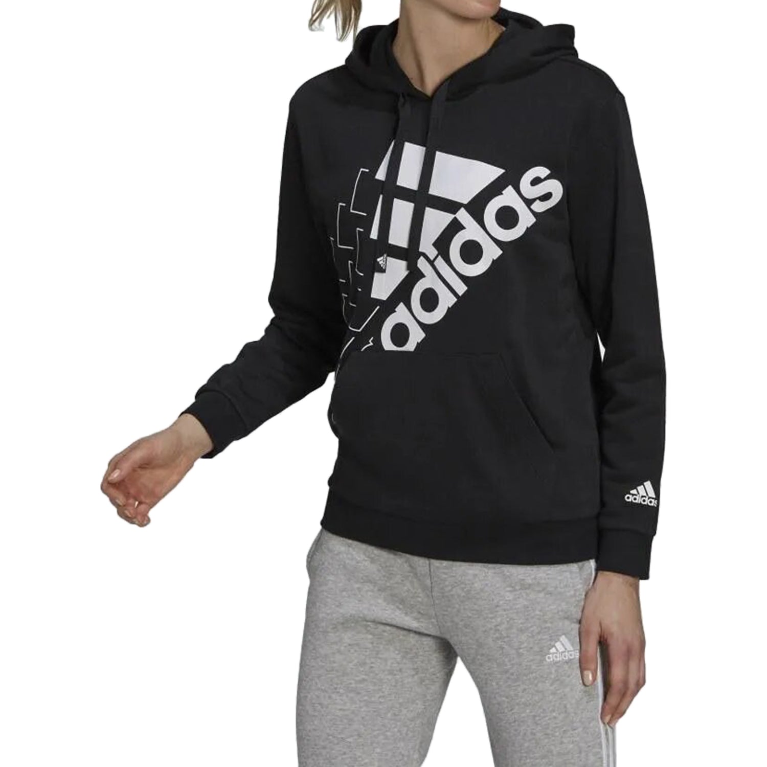 Adidas Brand Love Slanted Logo Relaxed Hoodie Womens Style : Gs1360