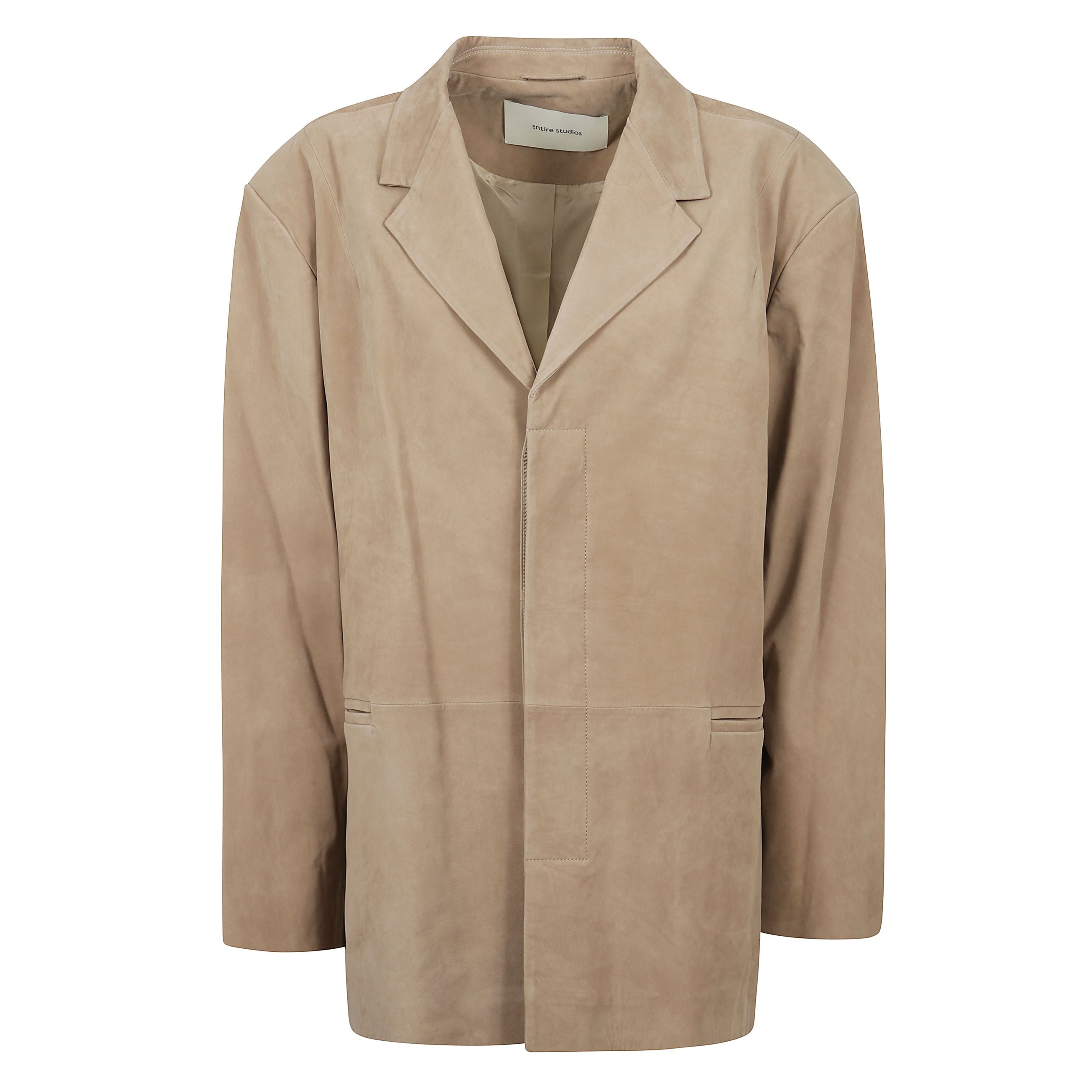 Entire studios blazer a petto singolo 'stabile suede'.