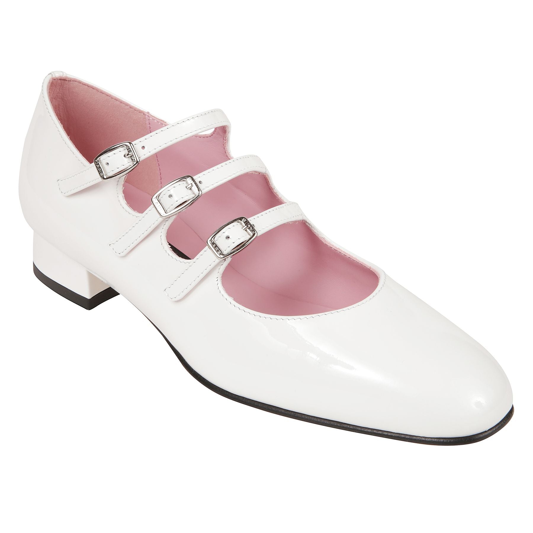 Nappa leather-white patent leather