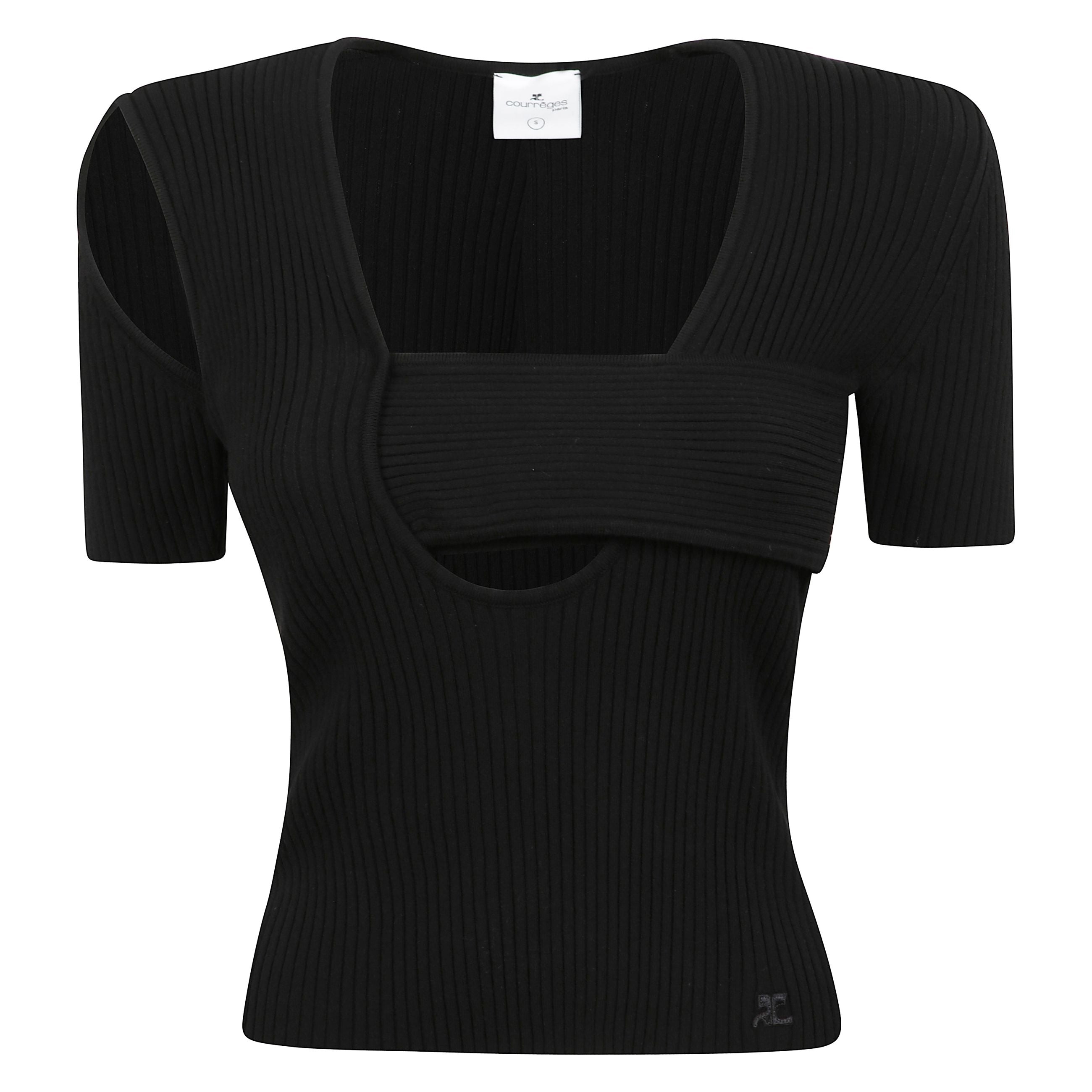 Top infinity con dettaglio cut-out e design a coste