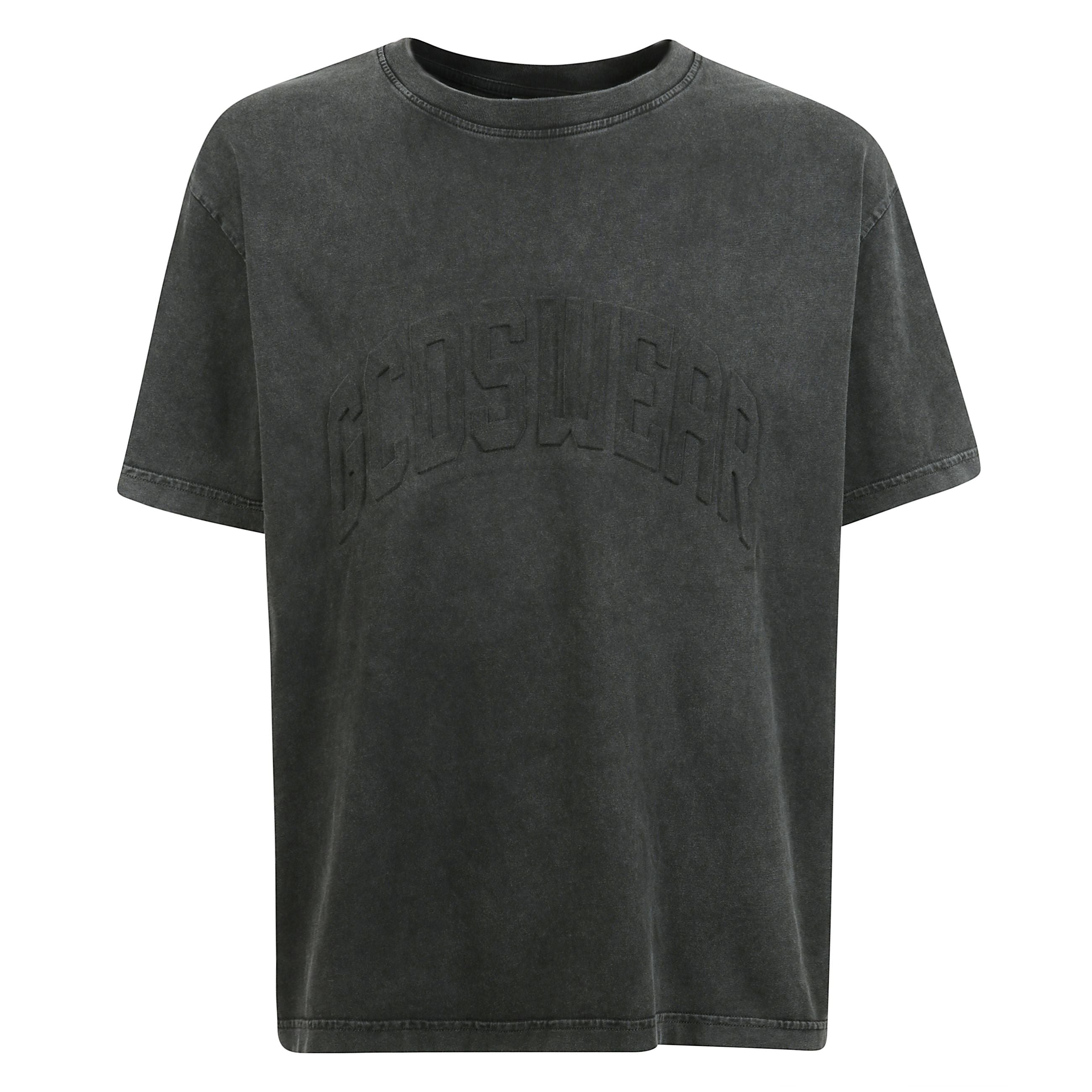 T-shirt oversize a girocollo in tessuto slavato con logo gcdswear.