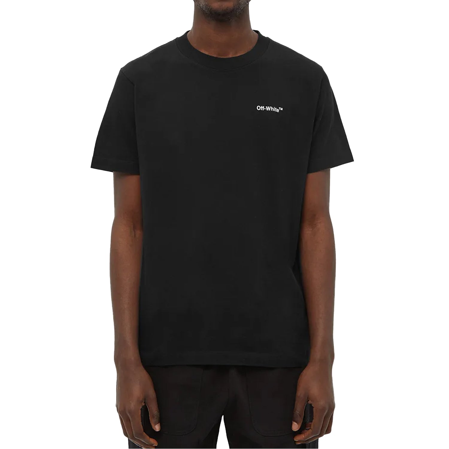 OFF-WHITE Text Logo Caravaggio Saint Jerome Writing Arrows Slim Fit T-Shirt Black/White