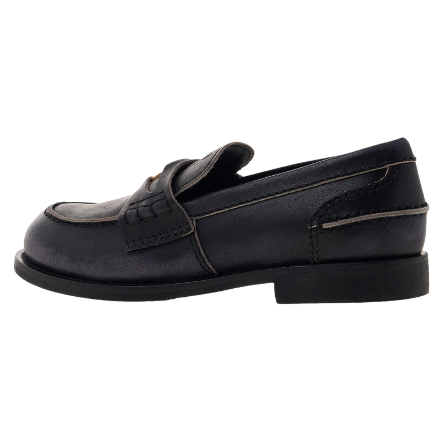 Miu Miu Used-effect Leather Loafers Womens Style : 5d773d_3g48