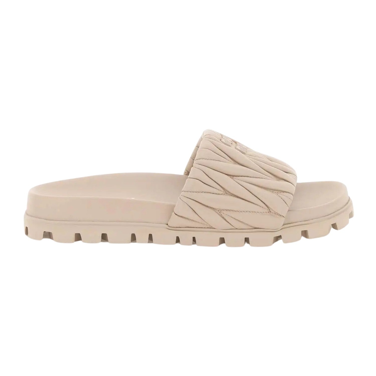 Miu Miu Matelassé Nappa Leather Slides Womens Style : 5xx601_3lm4