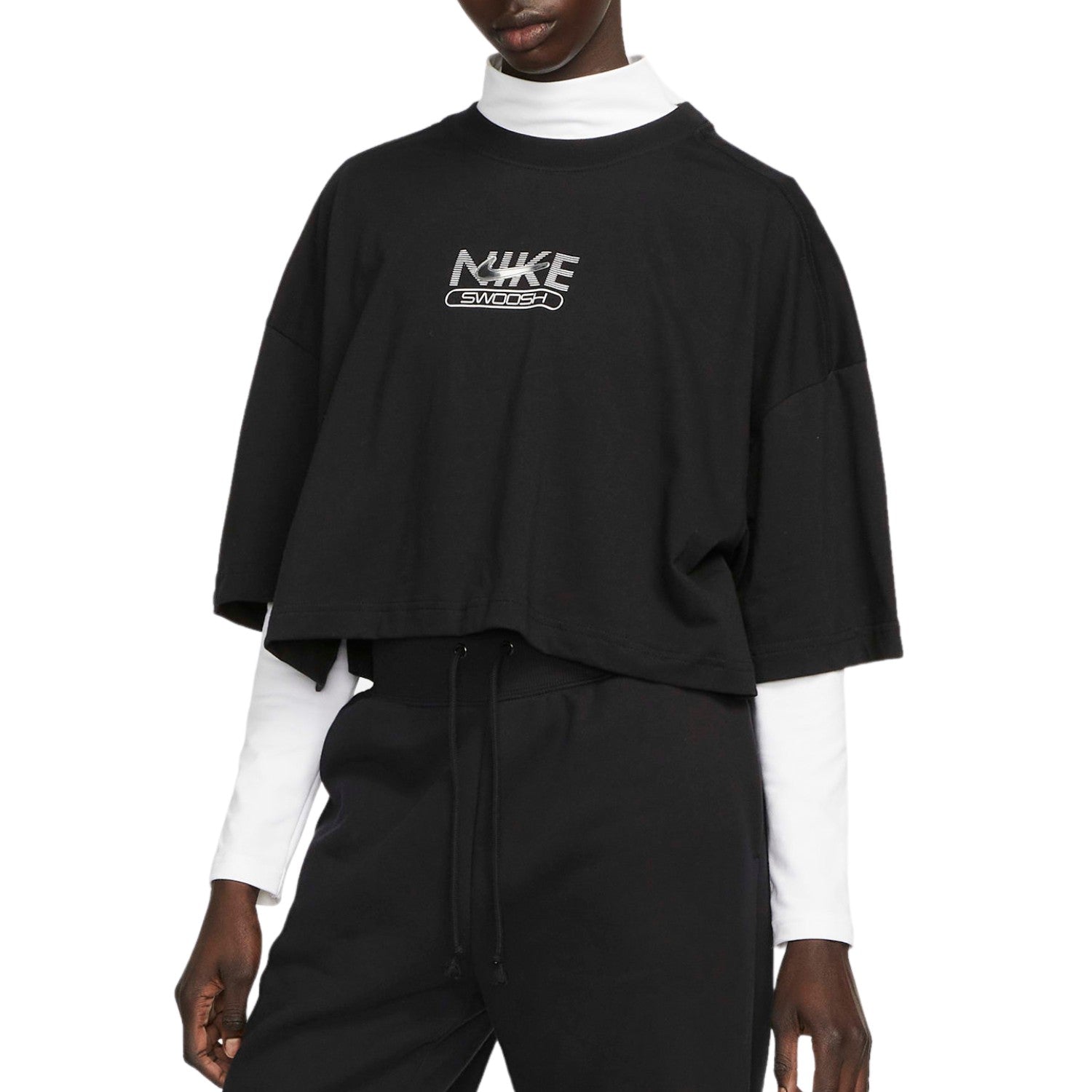 Nike Sportswear Swoosh Cropped Short-sleeve Top Womens Style : Dr5624