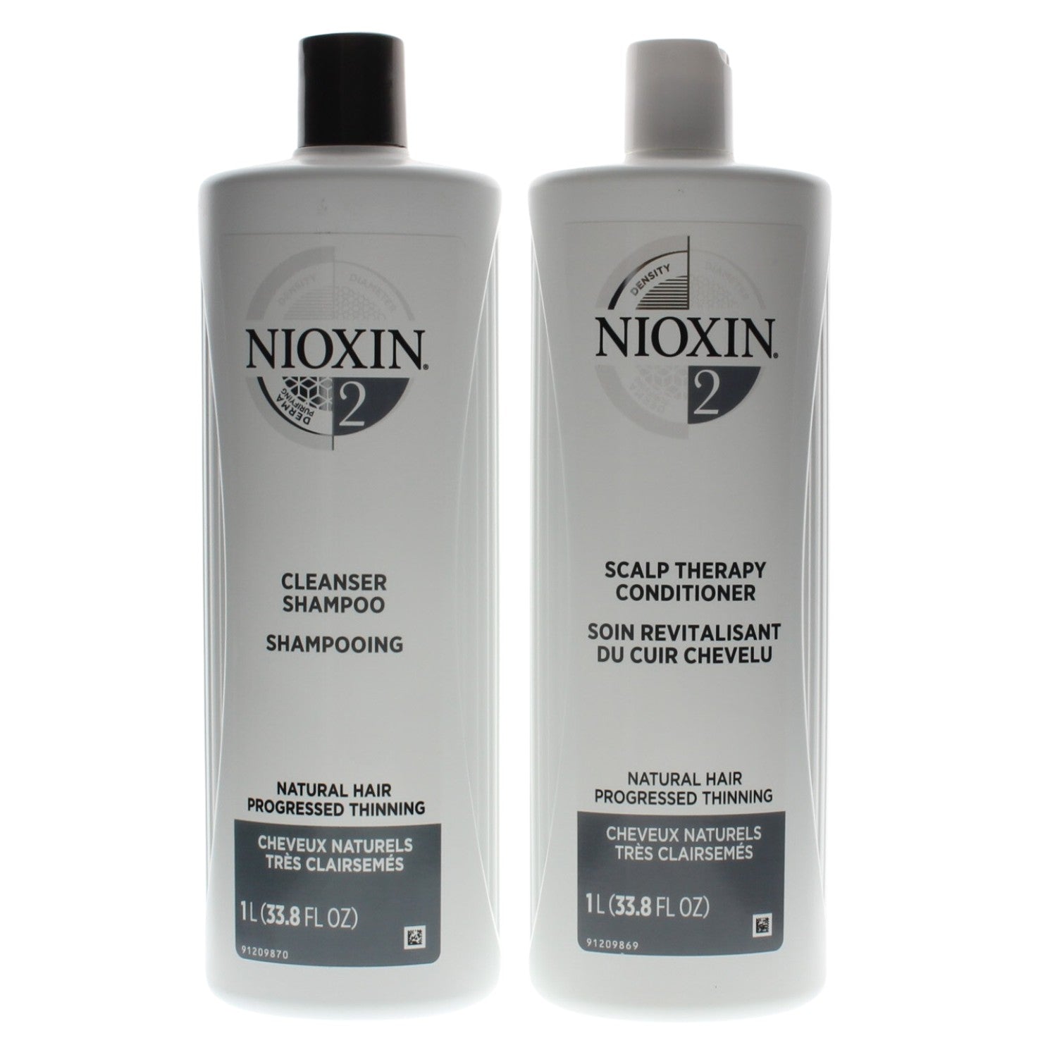 Nioxin System 2 Cleanser + Scalp Therapy, Fine Hair Liter Duo