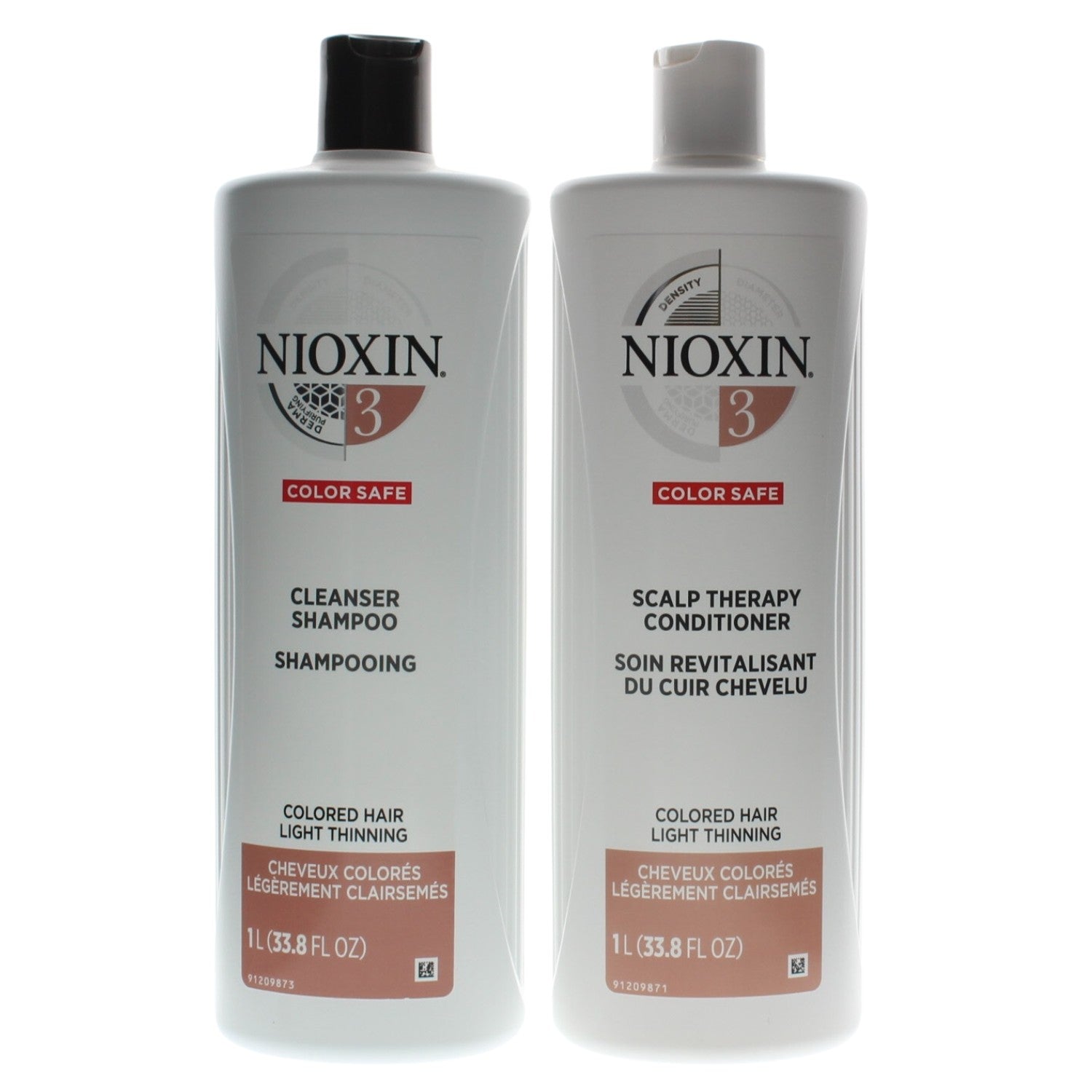 Nioxin System 3 Cleanser + Scalp Therapy 33.8oz/Liter Duo (New Packaging)