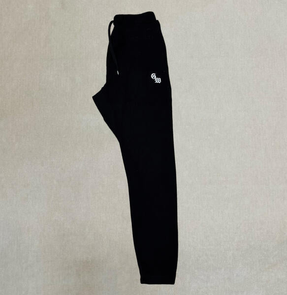 G WEST  MENS WAFFLE JOGGERS - BLACK 
