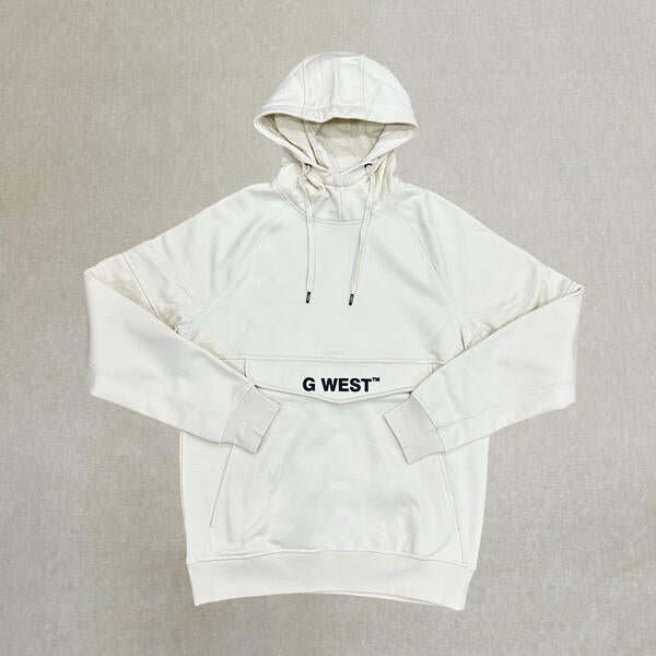 G WEST MENS KANGARO POCKET PREMIUM  HOODIE- CLOUD CREAM 
