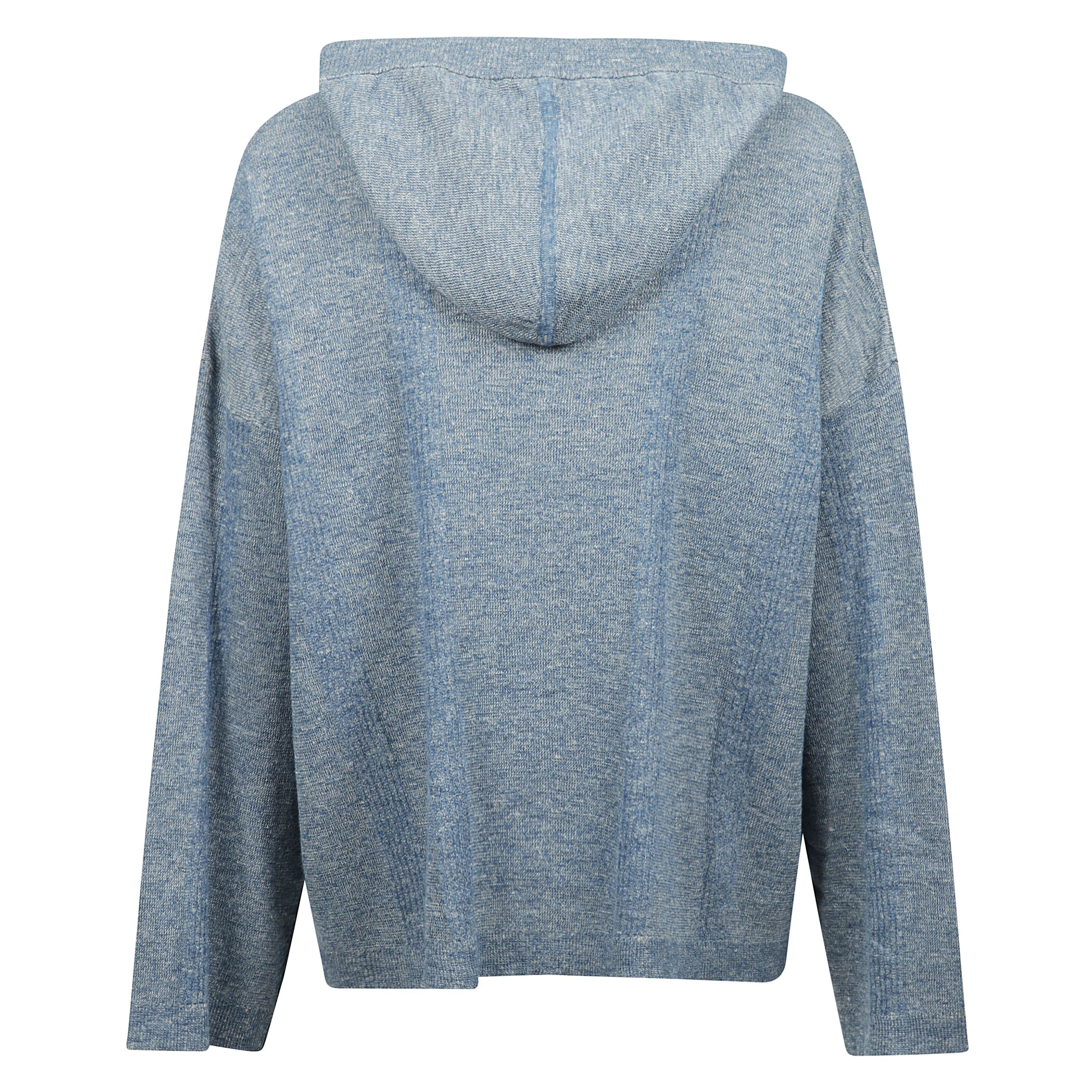 Felpa con cappuccio in rete con scollo a v, spalle cadenti  e cappuccio con coulisse.