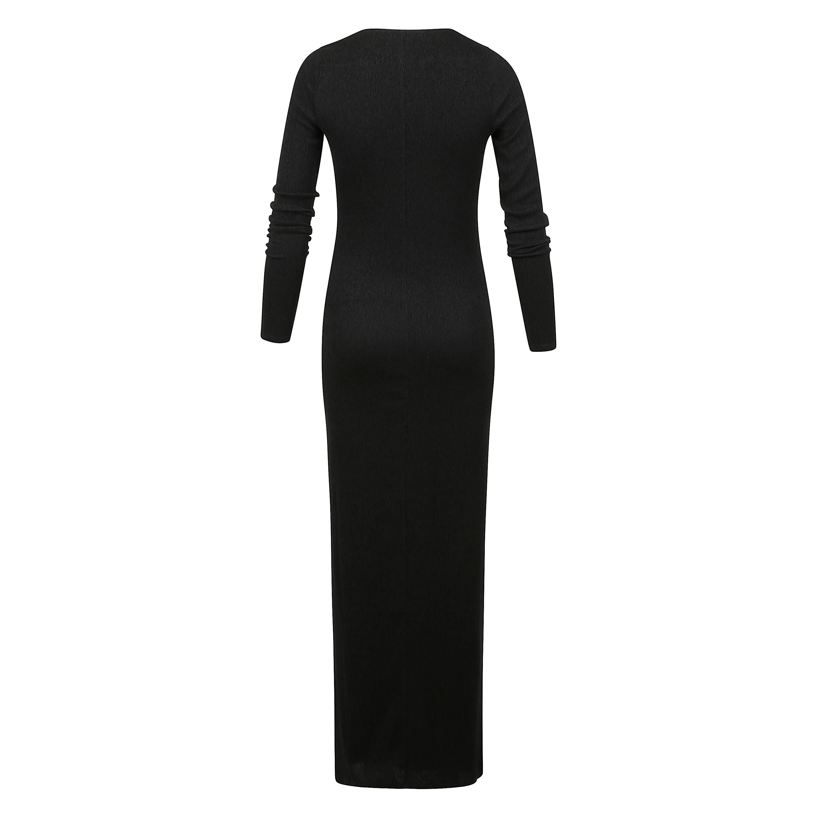 Abito lungo con scollo a barca e orlo dritto