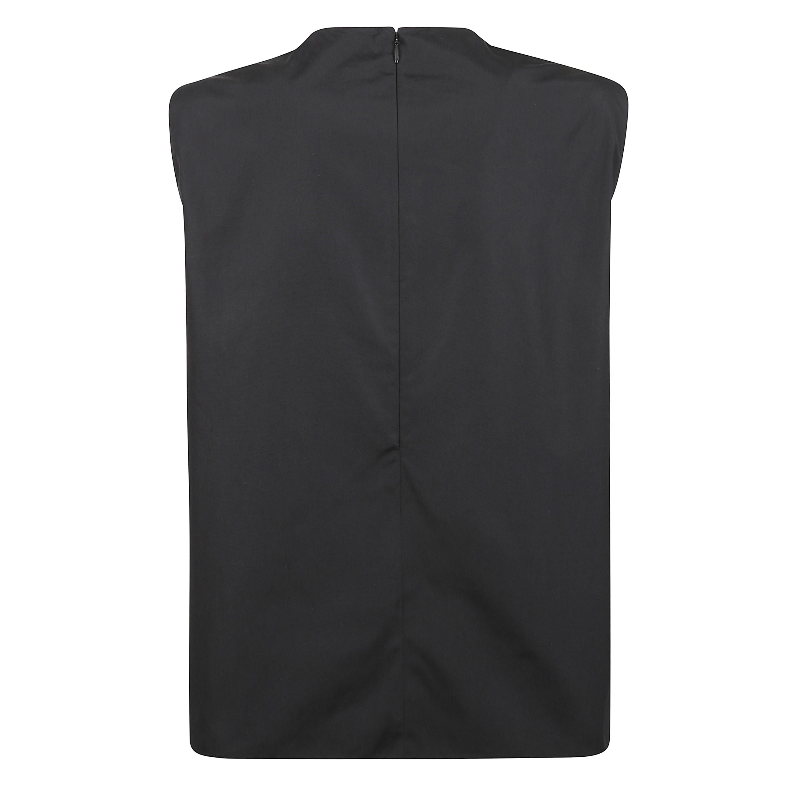 Camicia in cotone senza maniche e dettagli con ruches