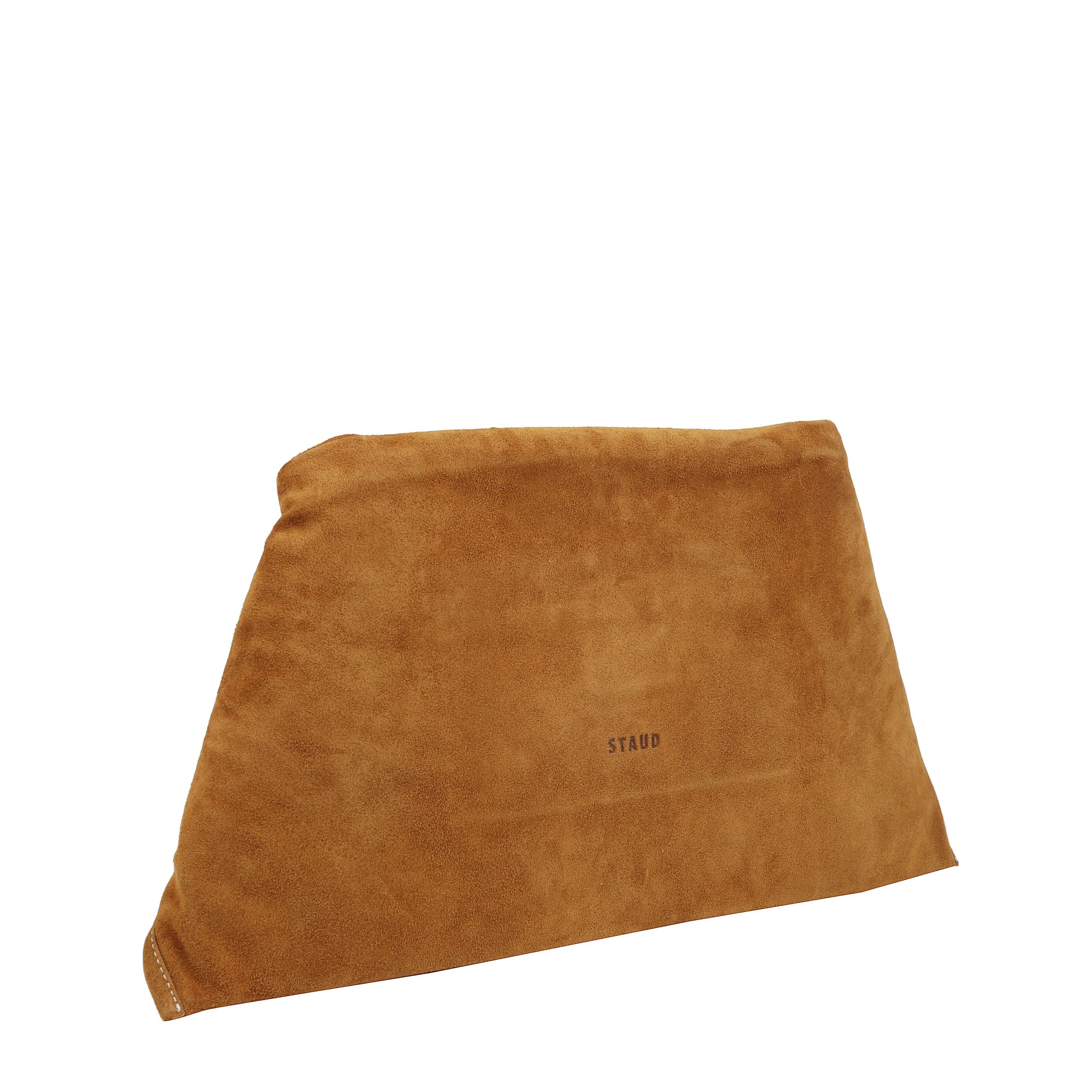 Borsa in pelle scamosciata con chiusura con zip.