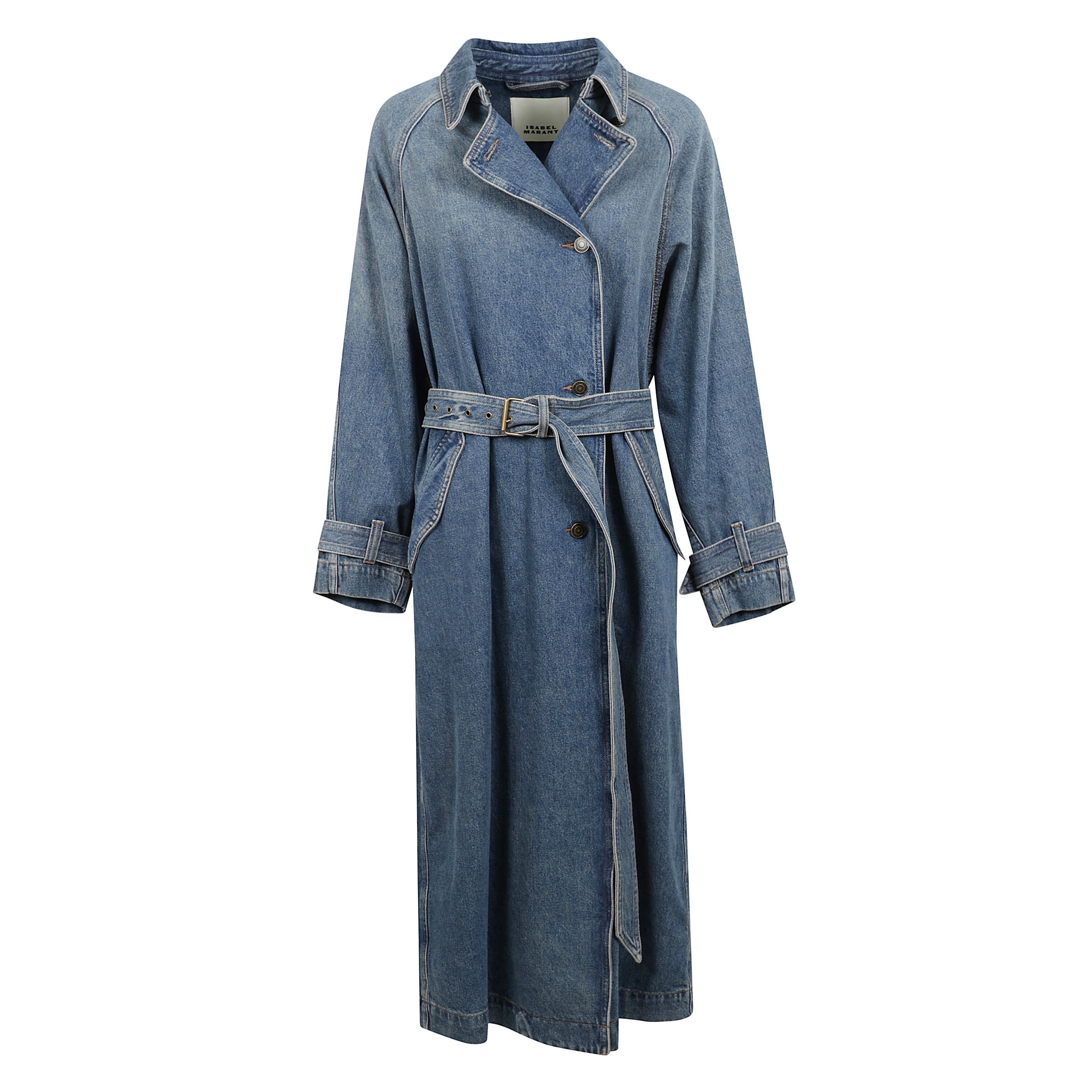 Trench brekka con chiusura frontale con bottoni, due tasche laterali con patta e polsini con cintura