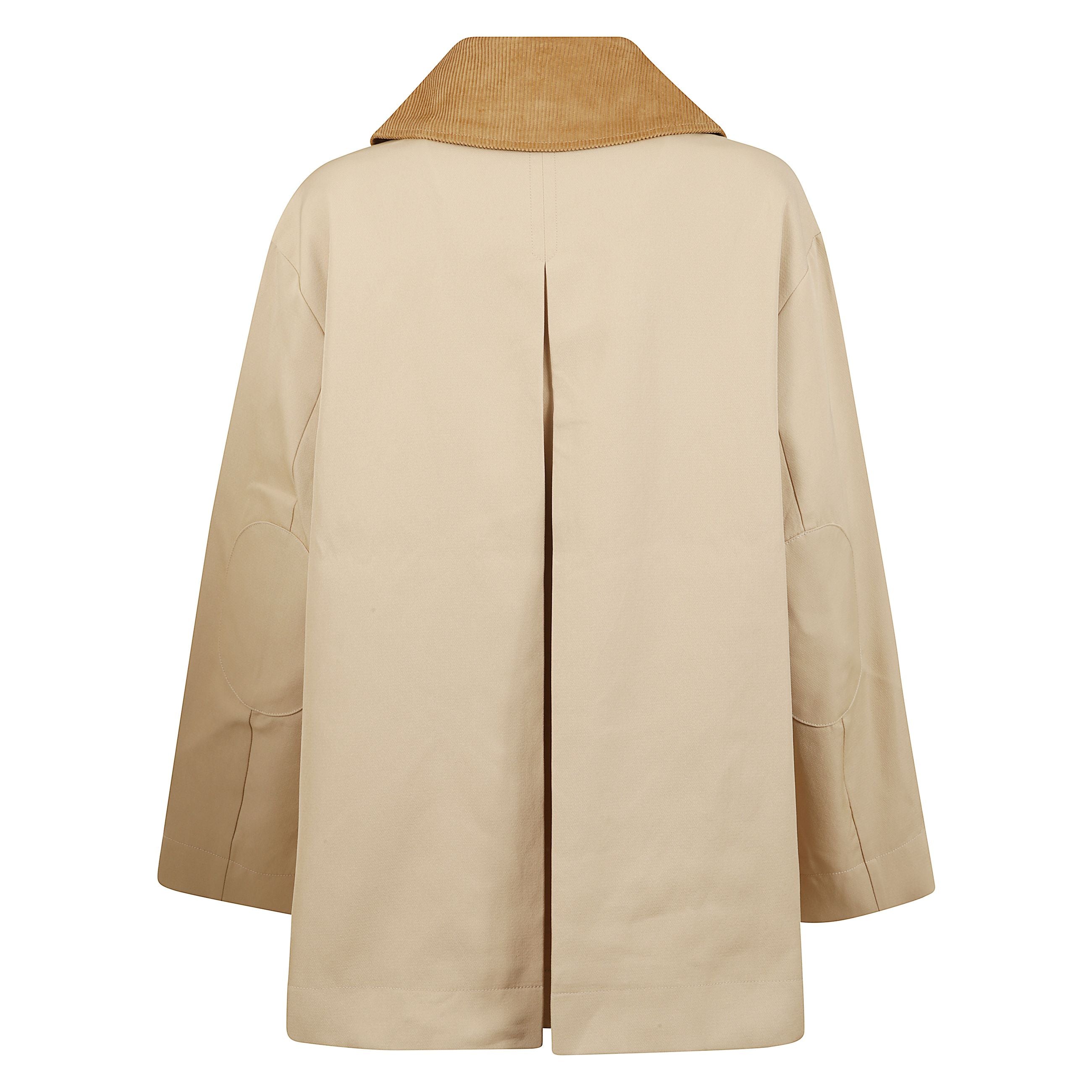 Giubbino a manica lunga larga in jersey di cotone. colletto in velluto con motivo a coste. chiusura frontale con bottoni. toppe sui gomiti. patch con logo ganni sul petto. due tasche frontali con patta.