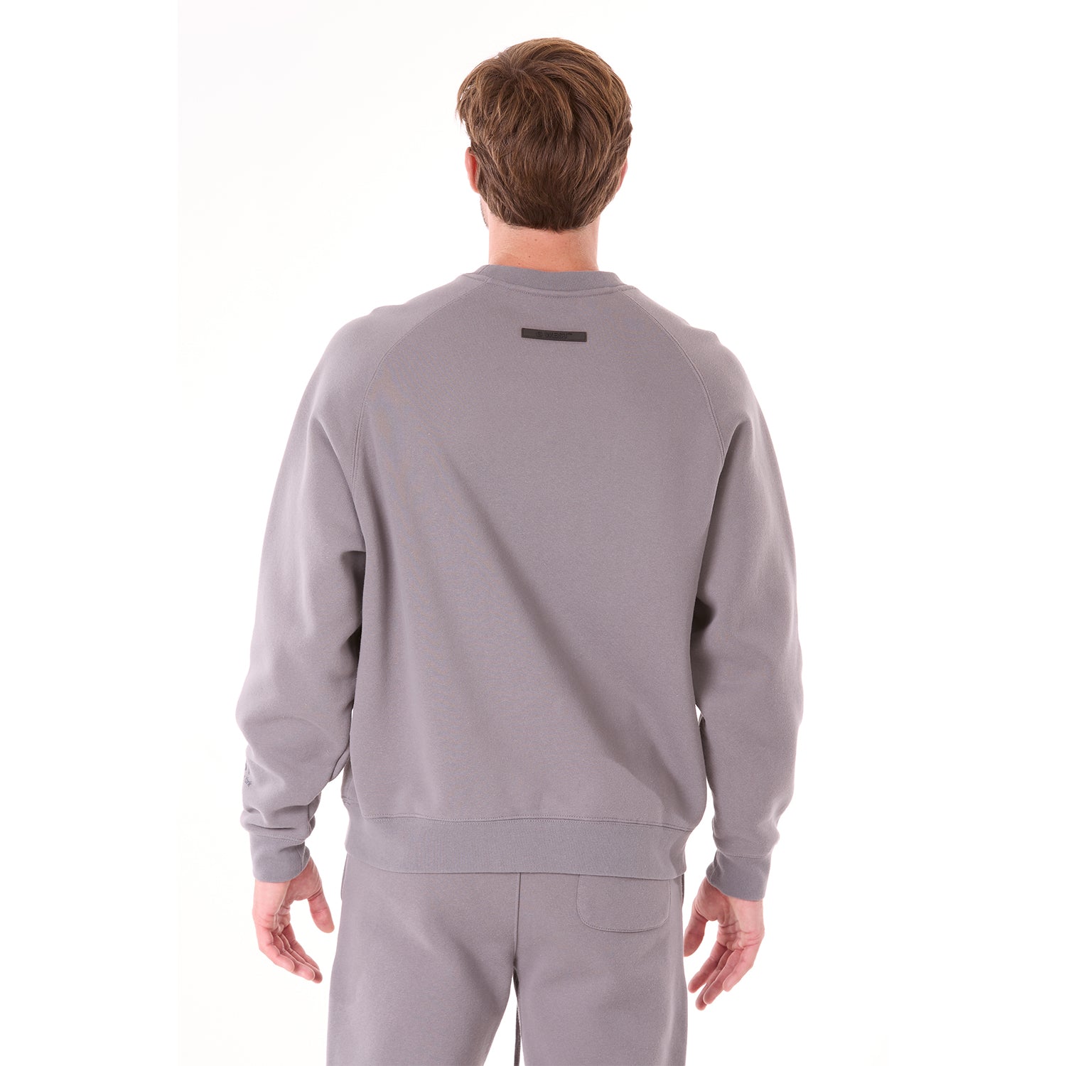 G WEST MENS  LIFESTYLE PREMIUM CREW NECK  SWEATSHIRT - CHARCOAL GRAY