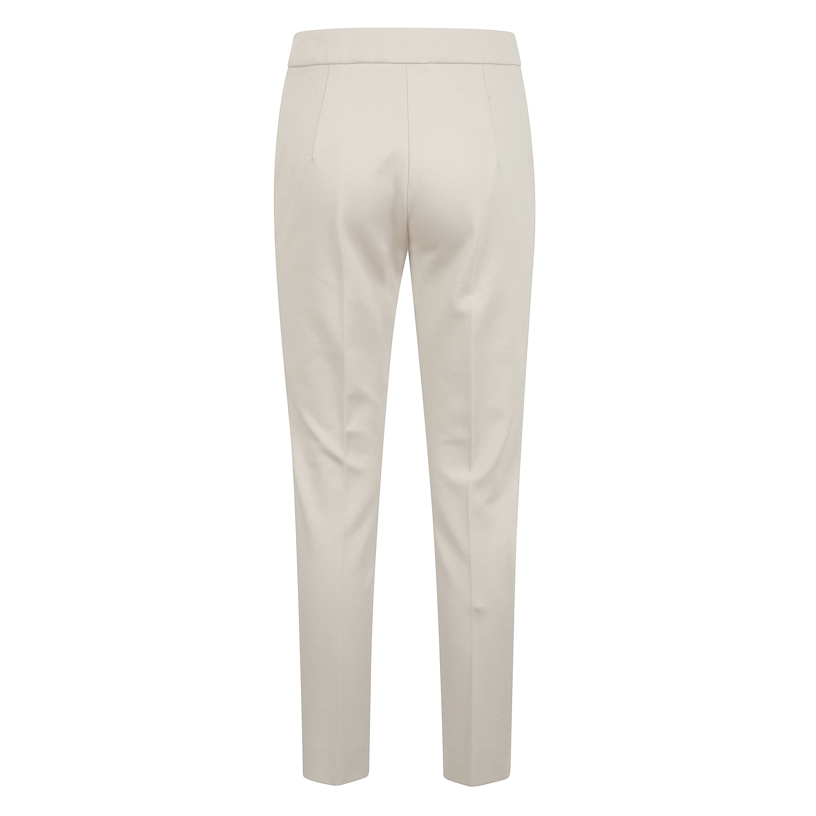 Pantaloni slim cropped pegno in jersey,  chiusura con cerniera bottone e barretta