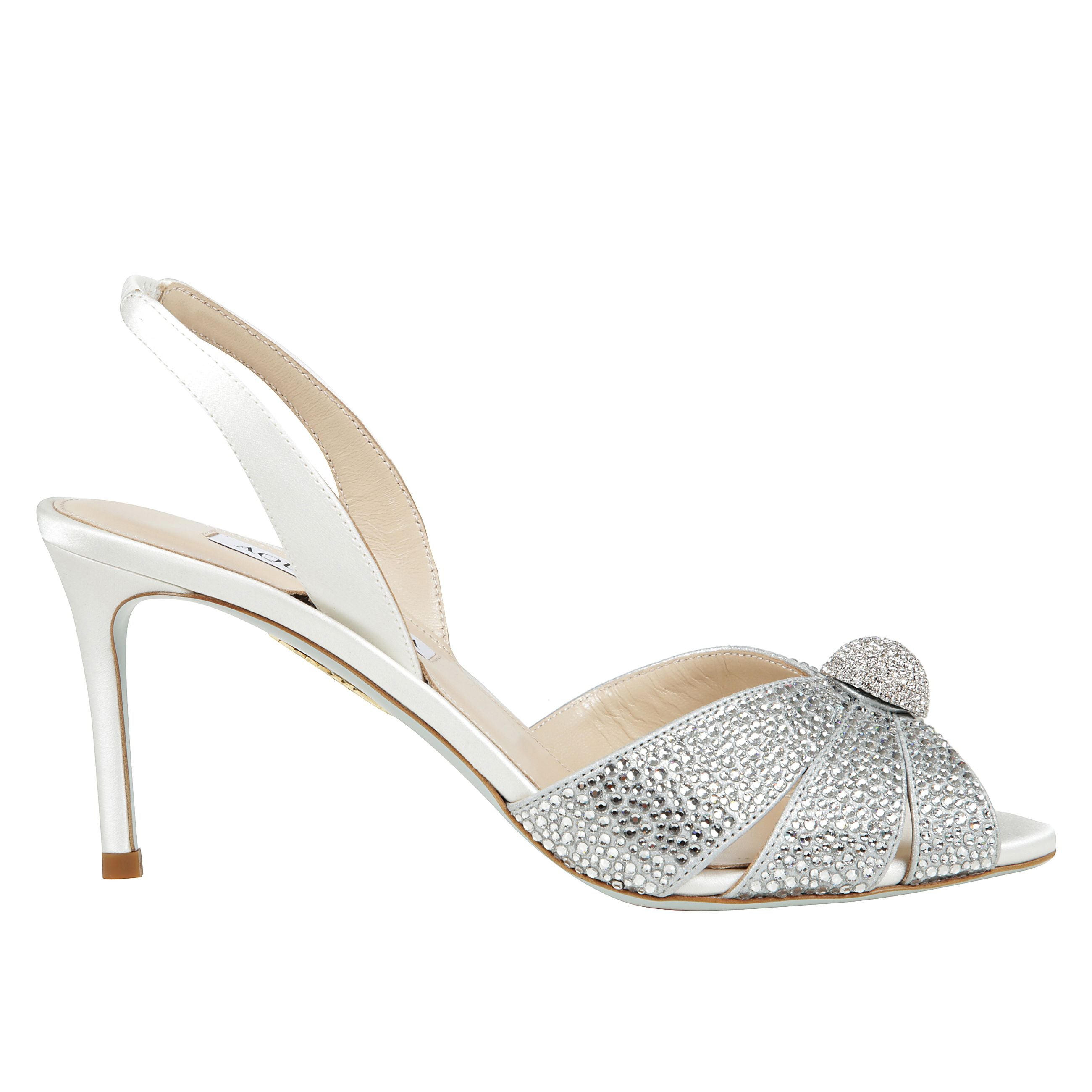 Italian flirt sandal 75
slingback con cinturino elastico, punta aperta a mandorla, soletta in pelle con marchio, suola in cuoio