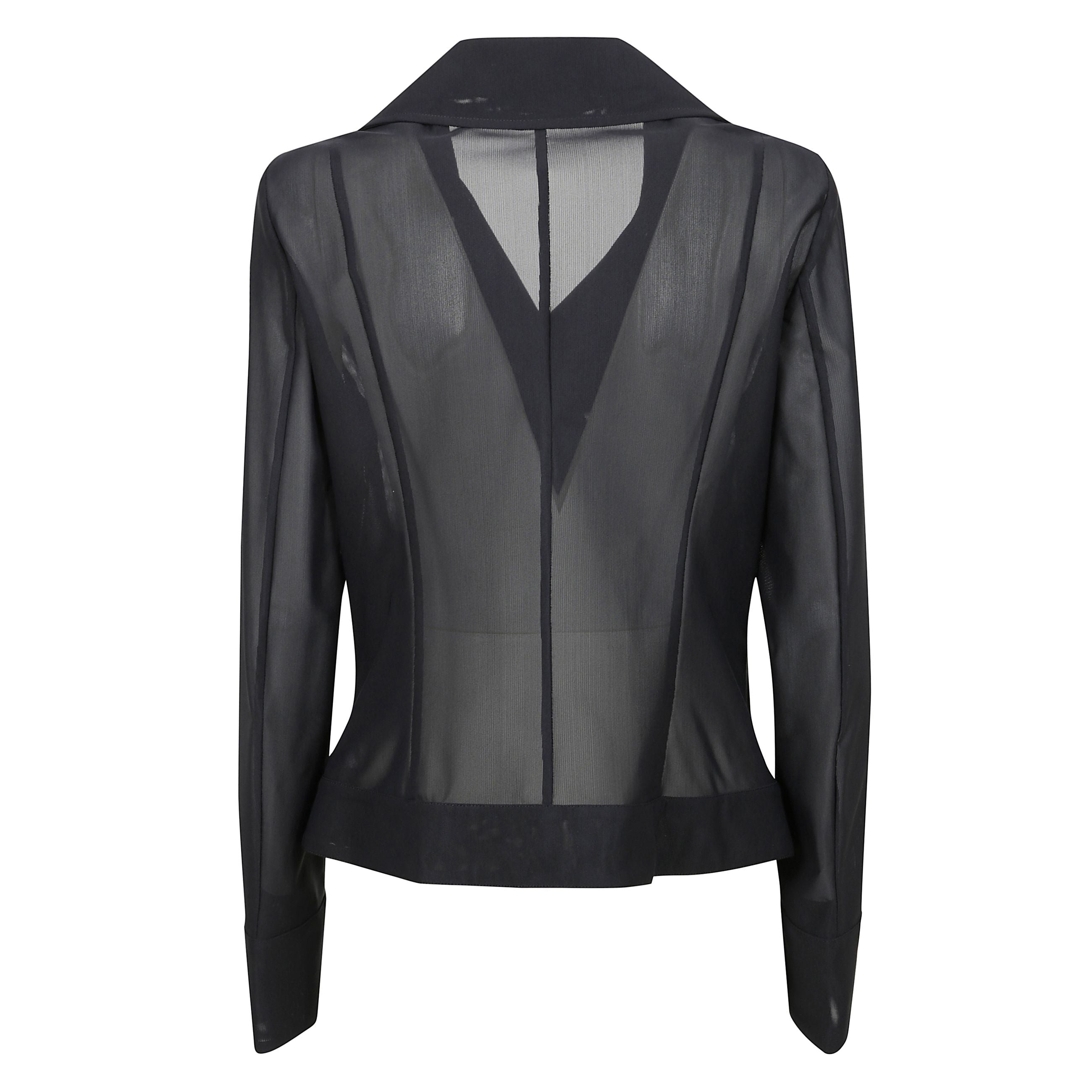 Giubbotto doppiopetto, retro semitrasparente