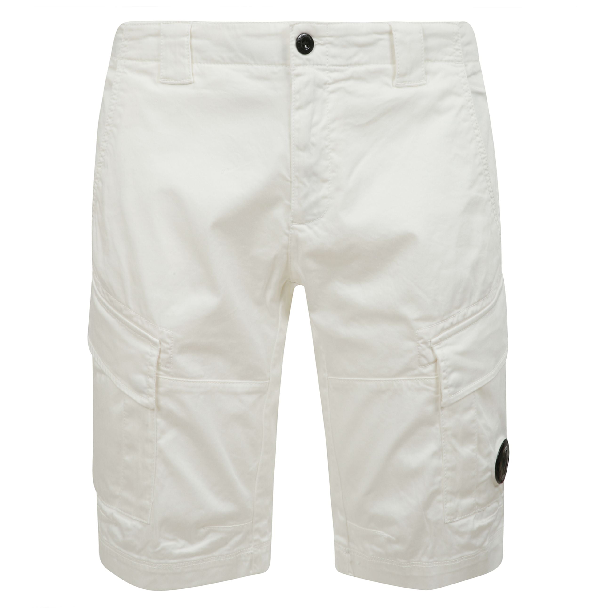 C. p. company pantaloncini realizzati in stretch sateen, cotone elasticizzato opaco, con pratiche tasche cargo e passanti.