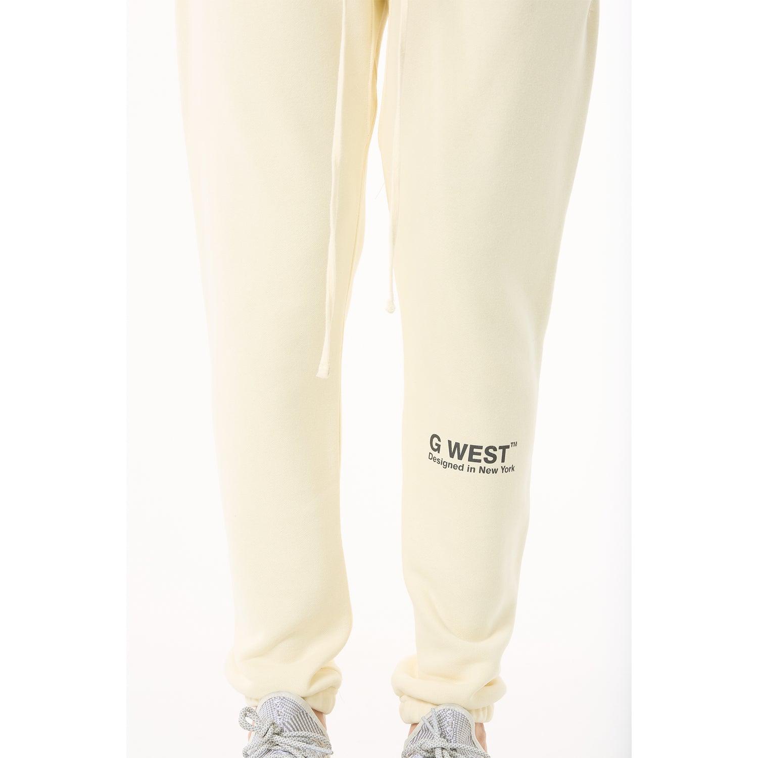 G WEST MENS  LIFESTYLE PREMIUM JOGGER PANTS - CLOUD CREAM