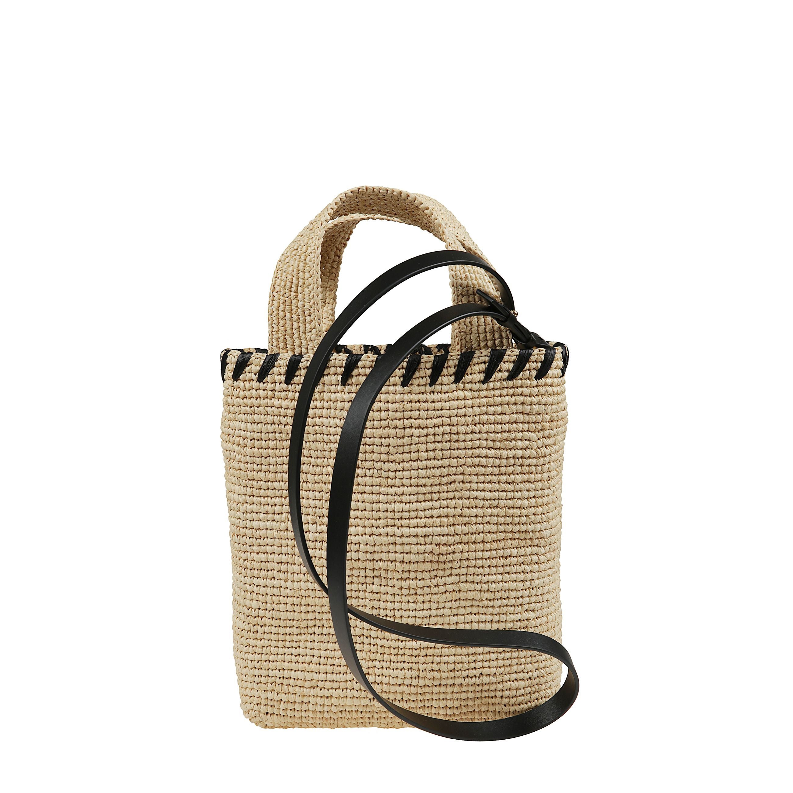 Tote bag in raffia ricamata con il logo lanvin leggera e pratica.