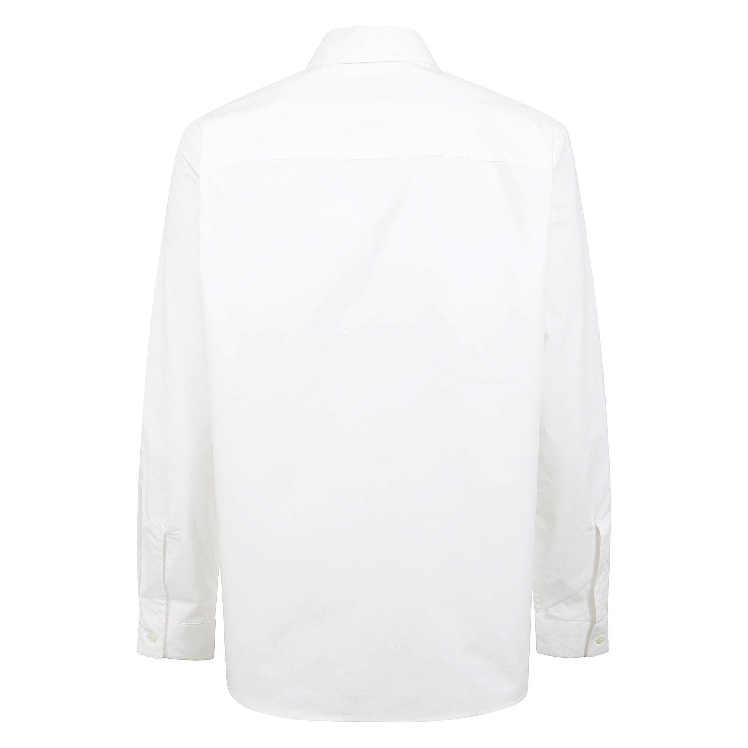 Camicia a maniche lunghe, rivisitata con un grande logo ovale a forma di d ricamato sul petto. si chiude con bottoni automatici ed Ã¨ realizzato in popeline ad alta densitÃ  contenente cotone biologico certificato.