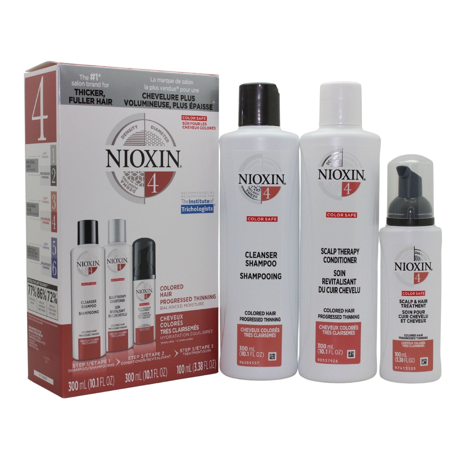 Nioxin System 4 Starter Kit-Cleanser 10oz , Therapy 10oz and Treatment 3.3oz (3pc Set)-#101105
