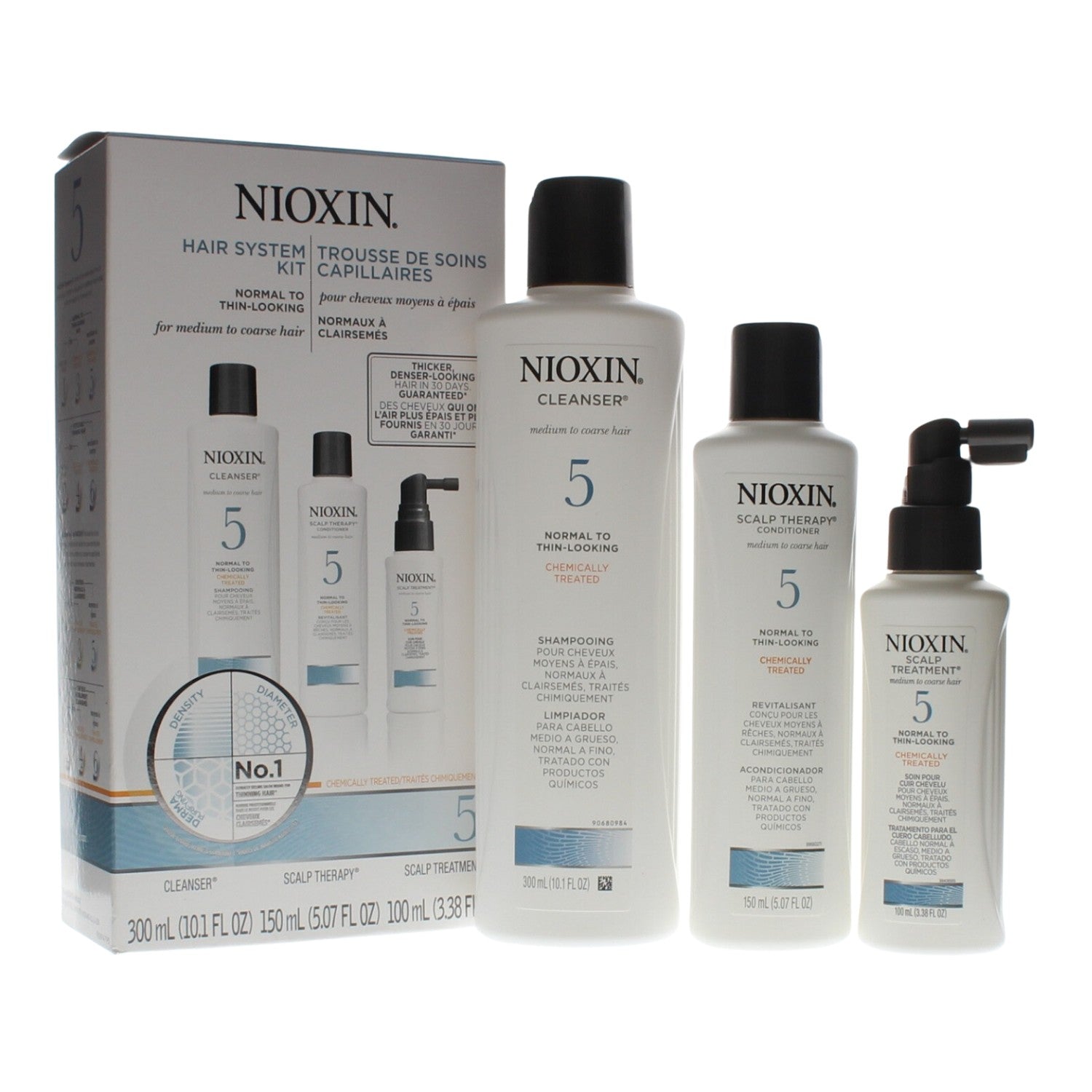 Nioxin Hair System Kit 5 Cleanser 10oz , Therapy 5oz and Treatment 3.3oz (Small)