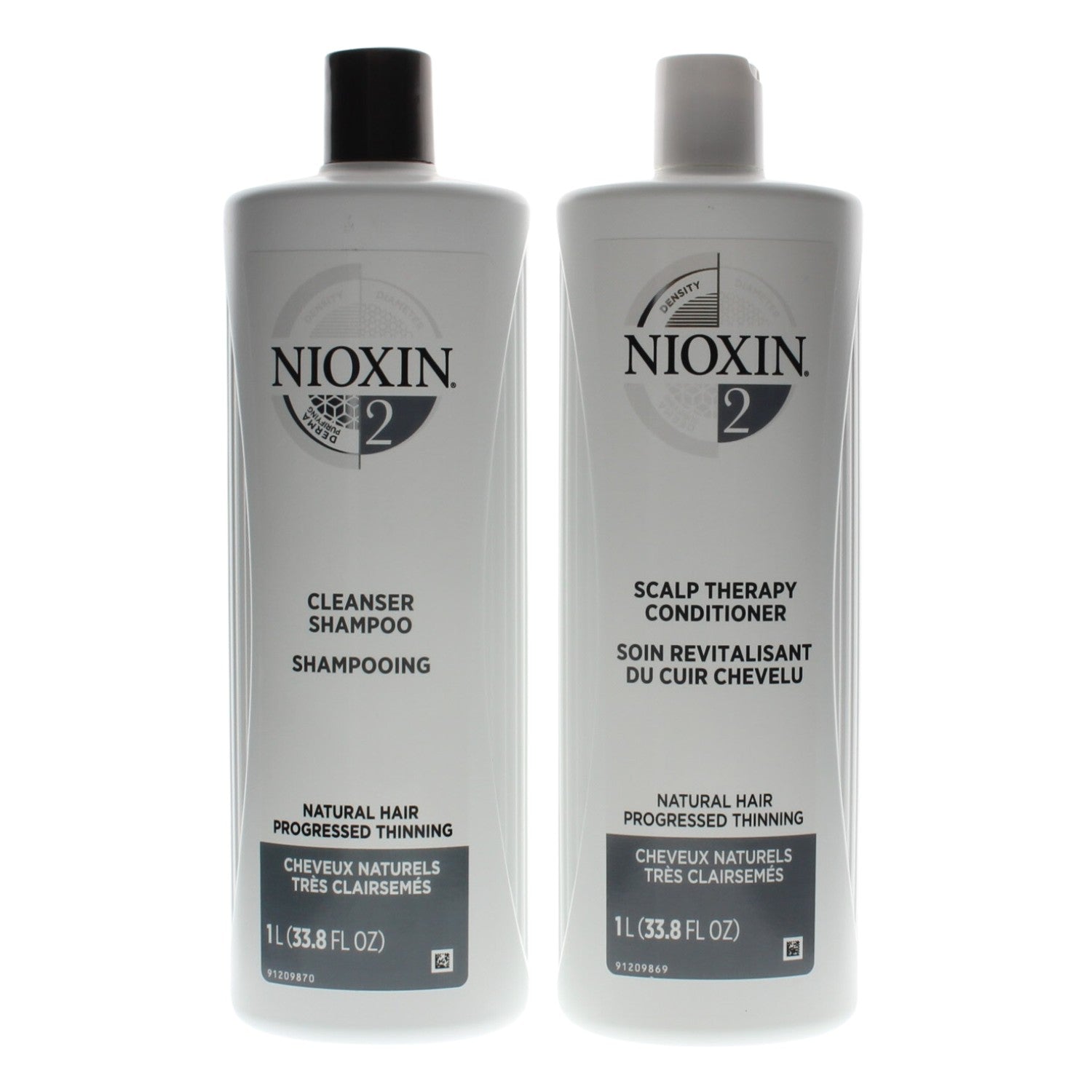 Nioxin System 2 Cleanser + Scalp Therapy, Fine Hair Liter Duo -#300141