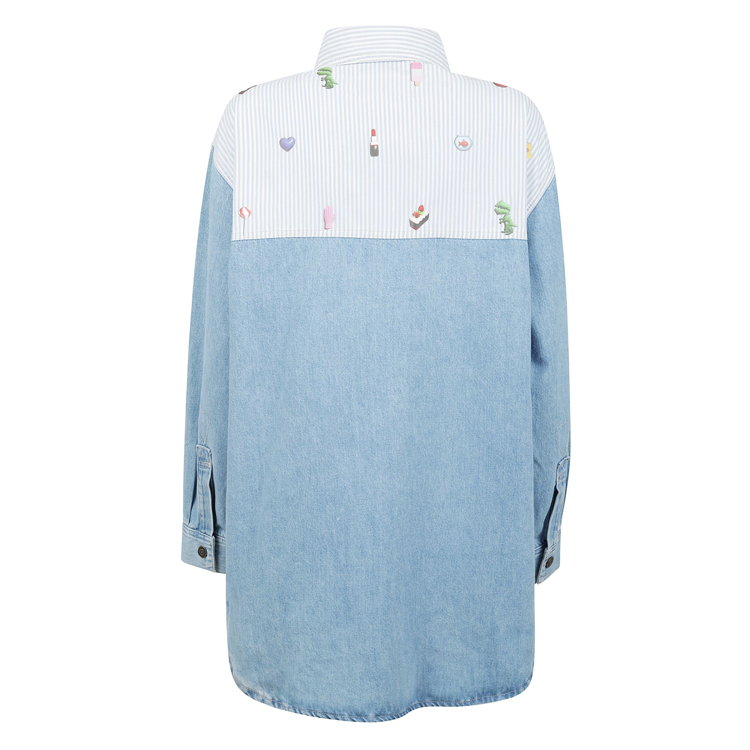 Camicia fiorucci in denim composta, con stampa.