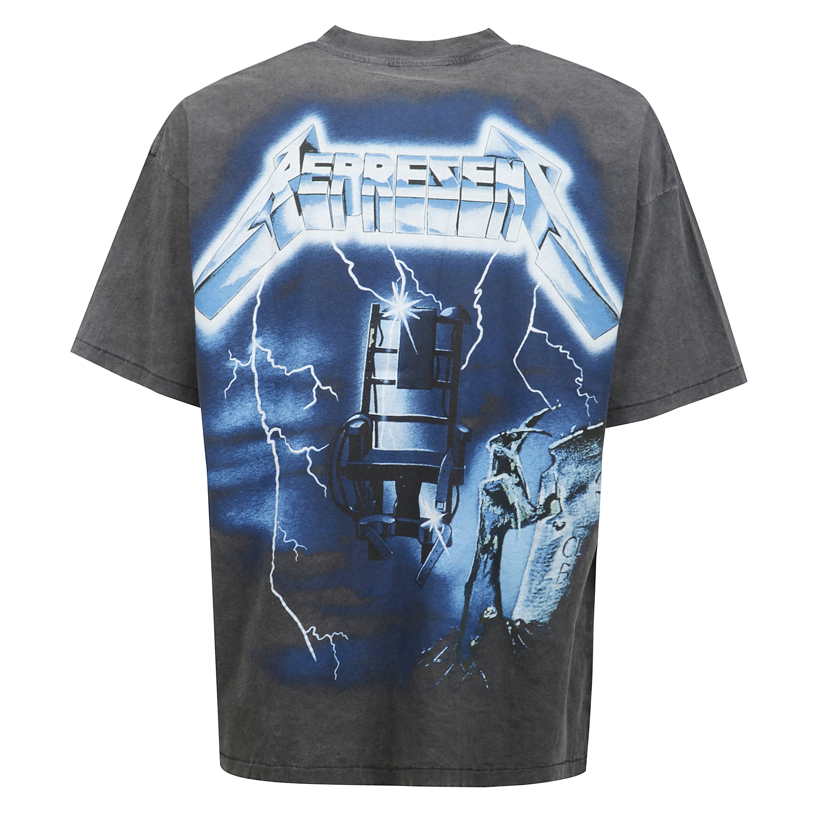 Metallica master of puppets t-shirt a maniche corte con spalle scese e applicazione laterale con logo