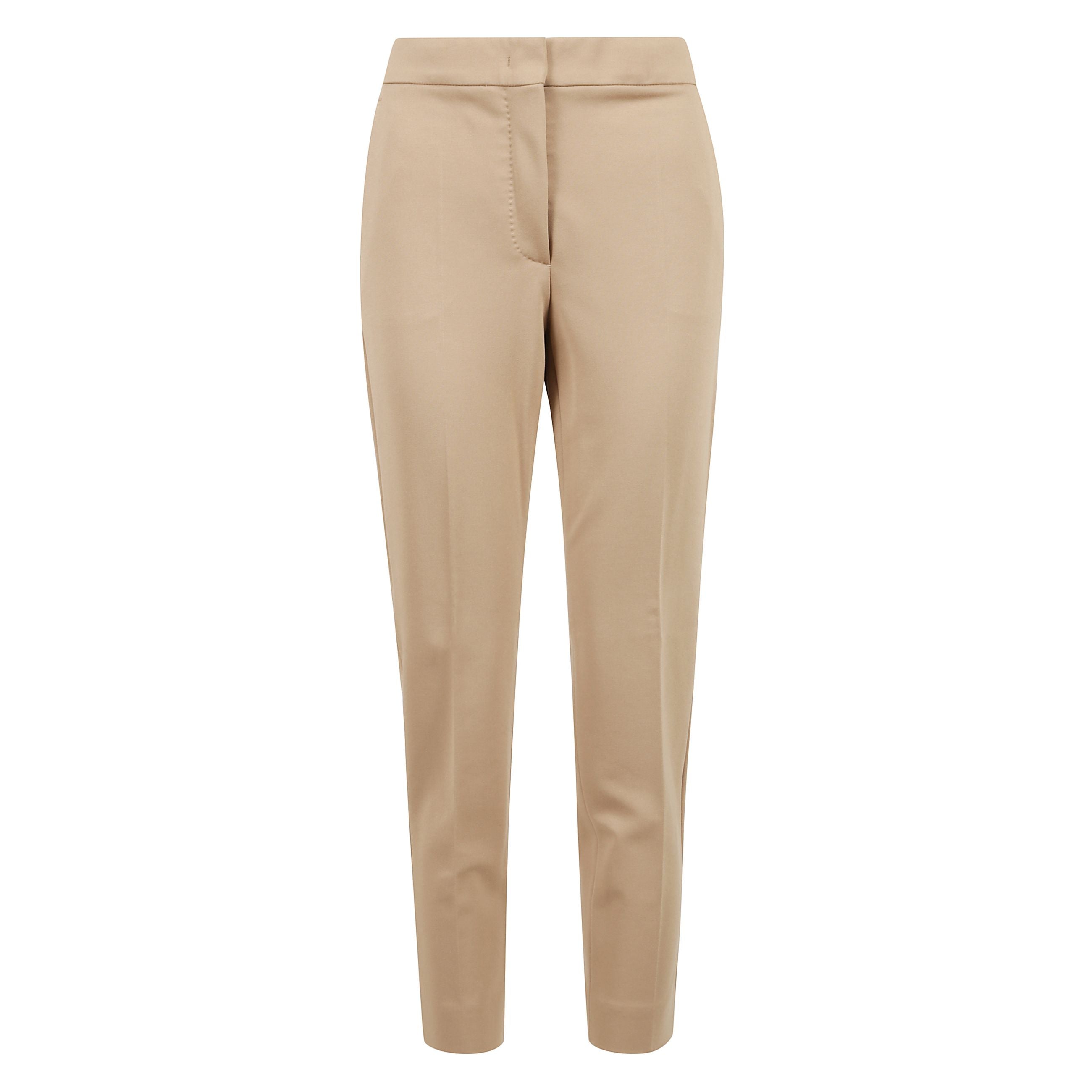 Pantaloni slim cropped pegno in jersey,  chiusura con cerniera bottone e barretta