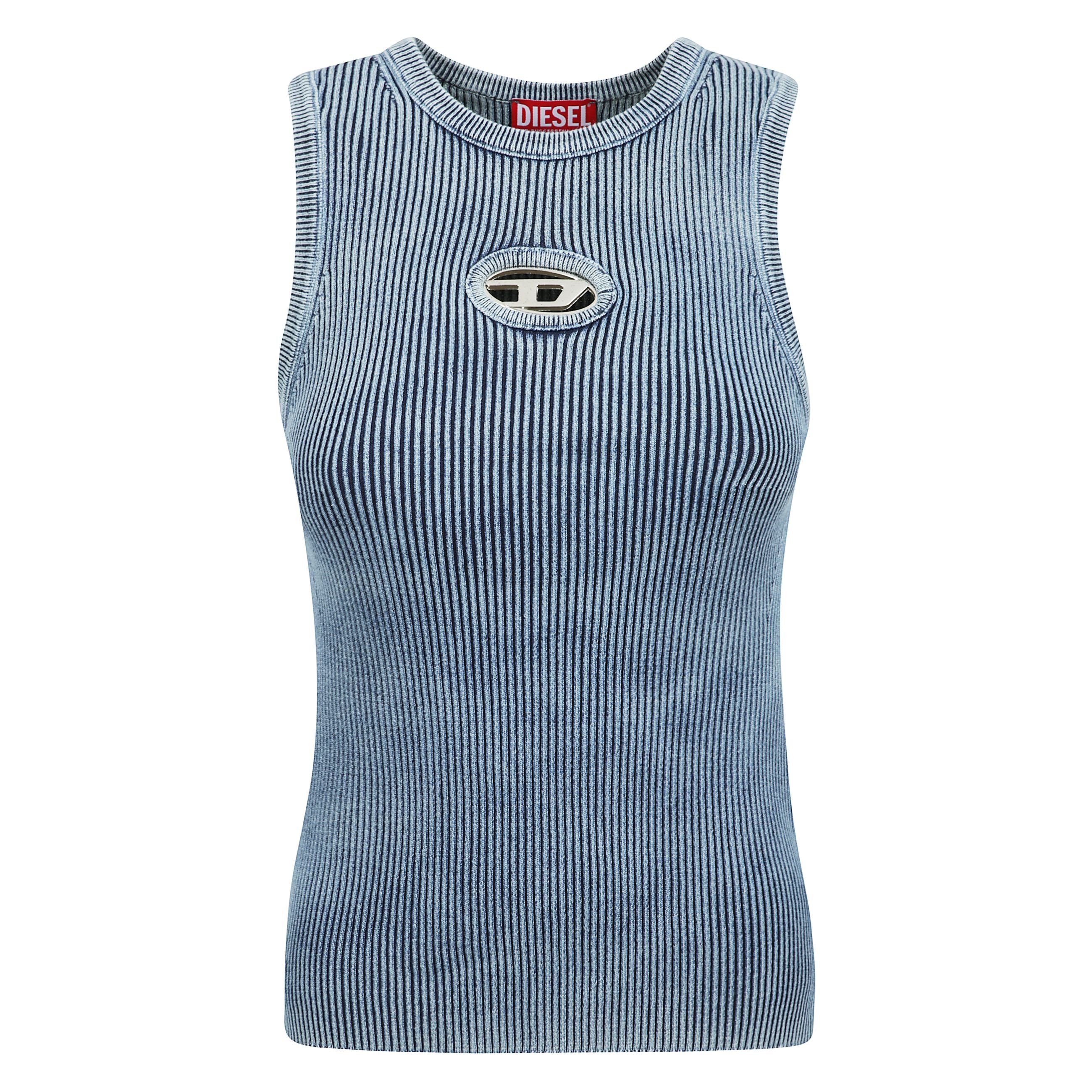 Canotta a coste con il logo oval d in metallo intarsiato sul petto. la maglia Ã¨ lavorata a coste in misto cotone, mentre le sfumature di colore sono realizzate appositamente per creare un look vissuto.