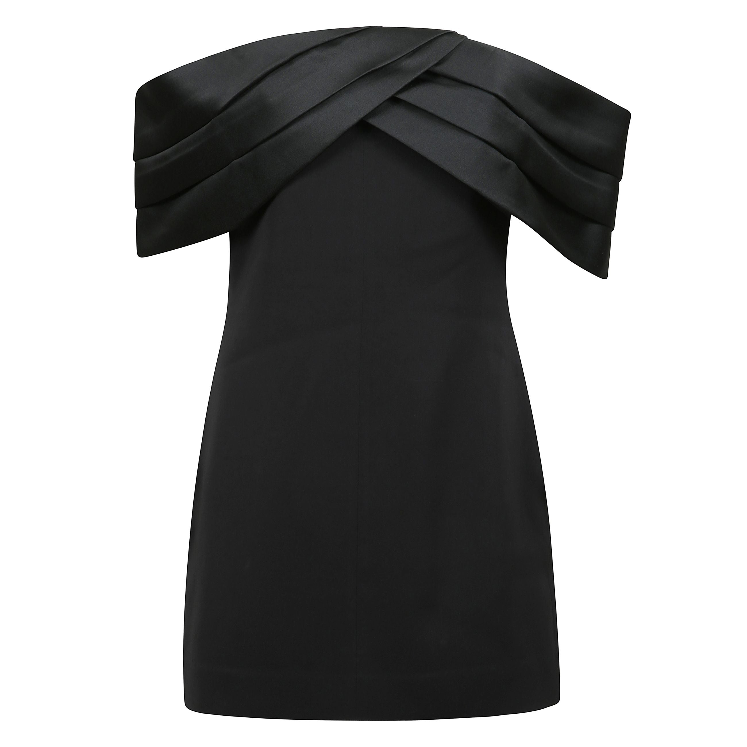 Vestito corto dal design senza maniche con chiusura con cerniera nascosta e gancio sul retro e chiusure in gomma