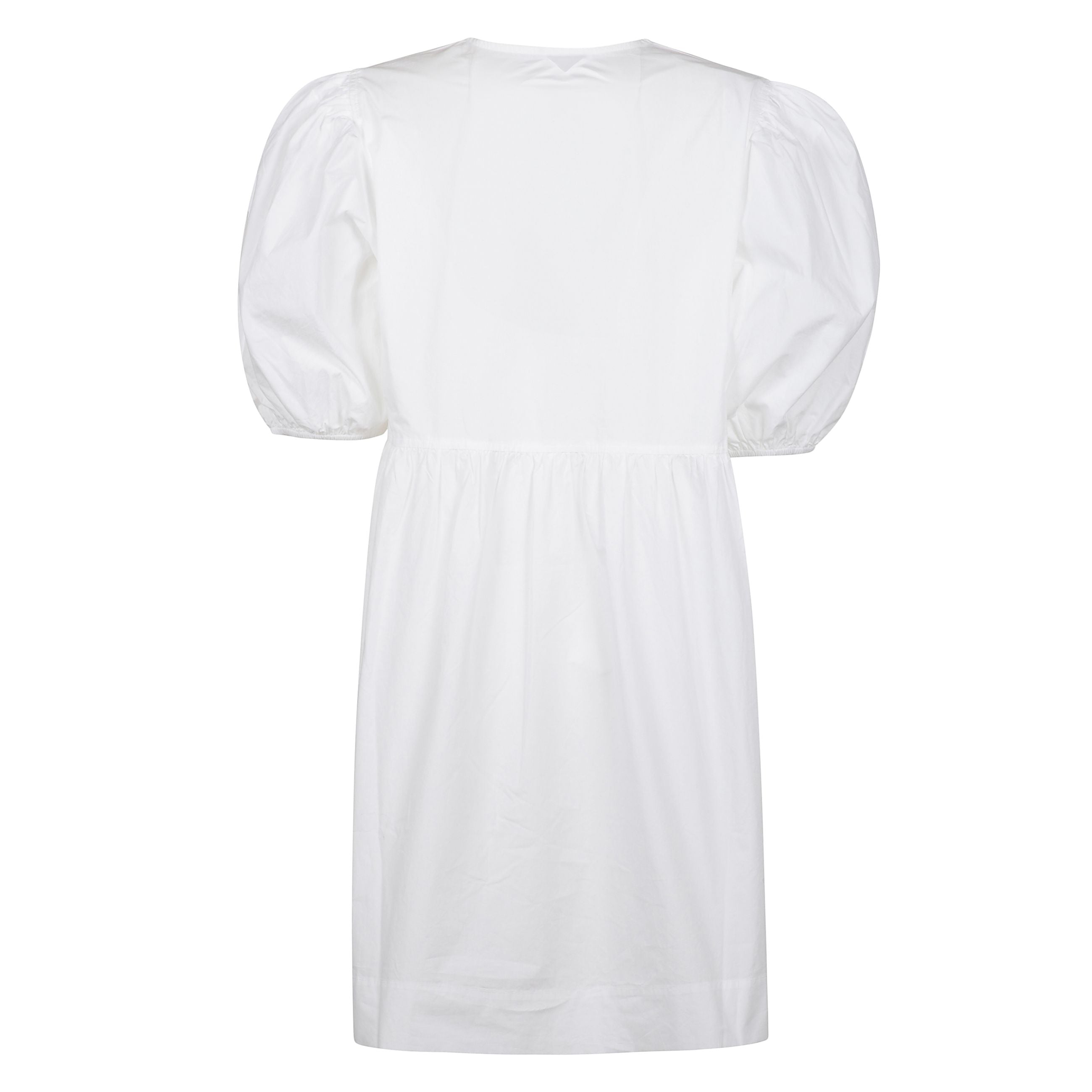 Abito corto con una scollatura rotonda aperta e manica elastica a puff