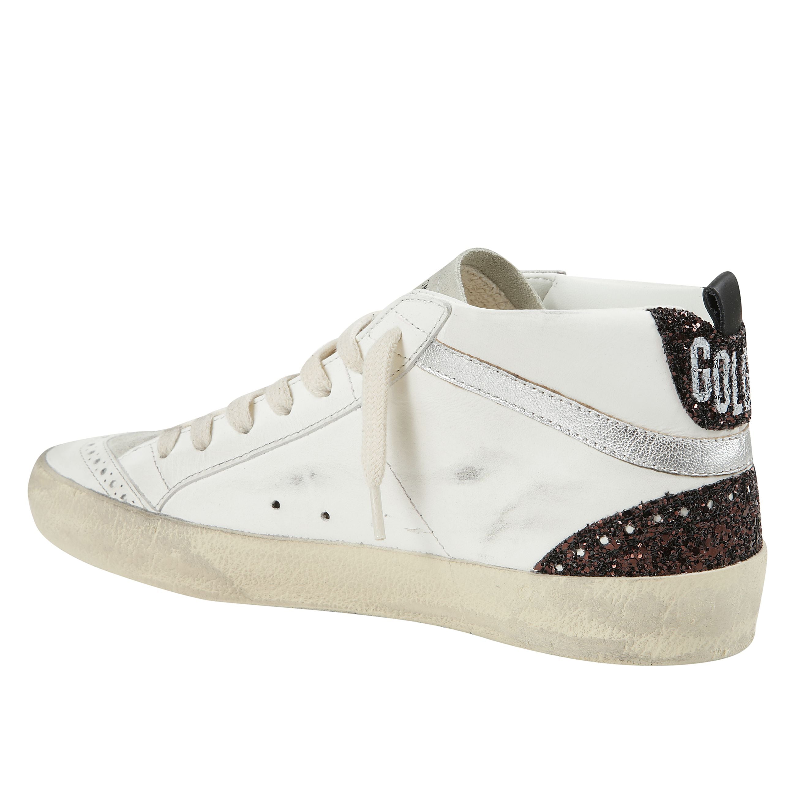 Sneakers mid star con stella e tallone glitterati