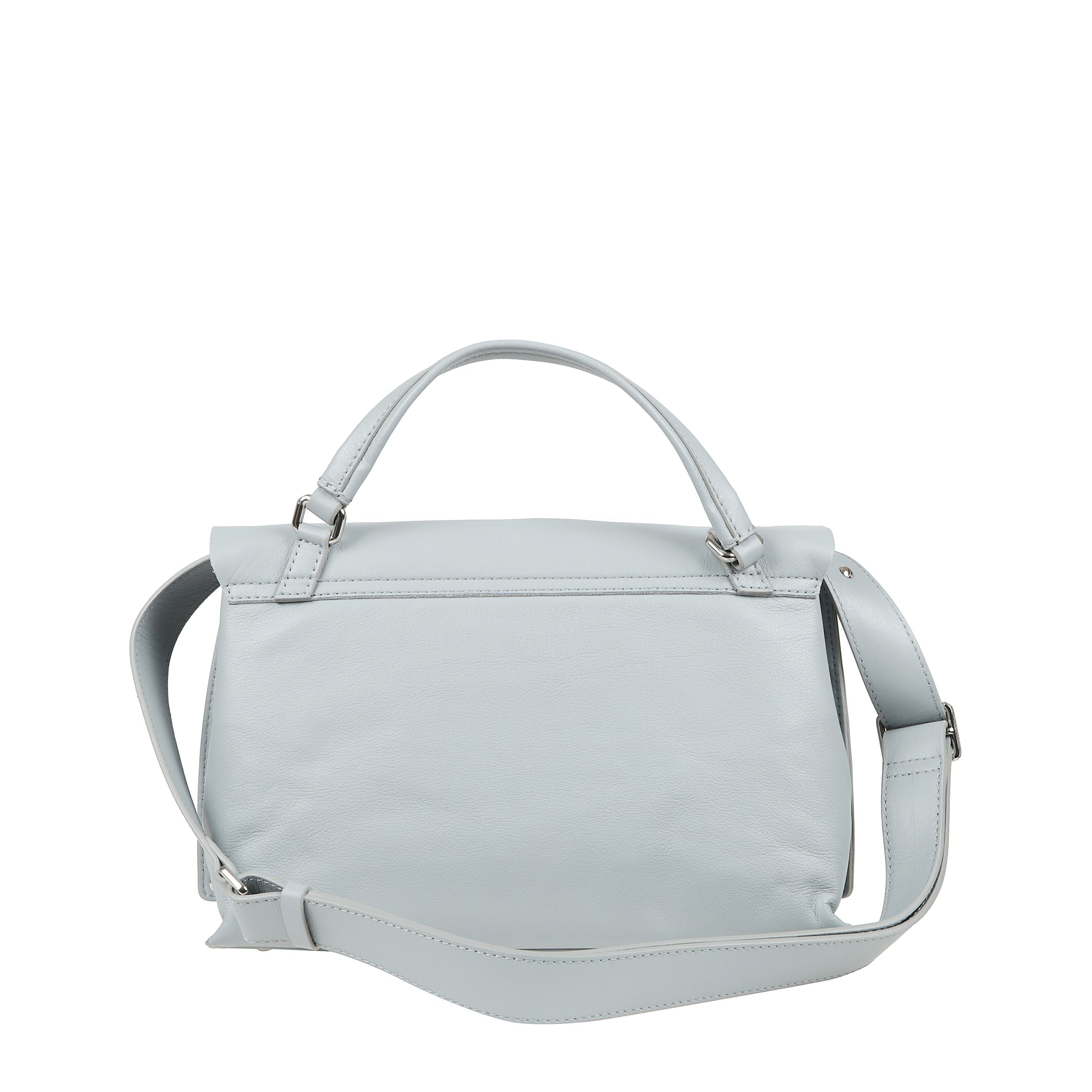 Borsa a mano con chiusura a girello, tracolla regolabile e rimovibile e tasche a soffietto interne