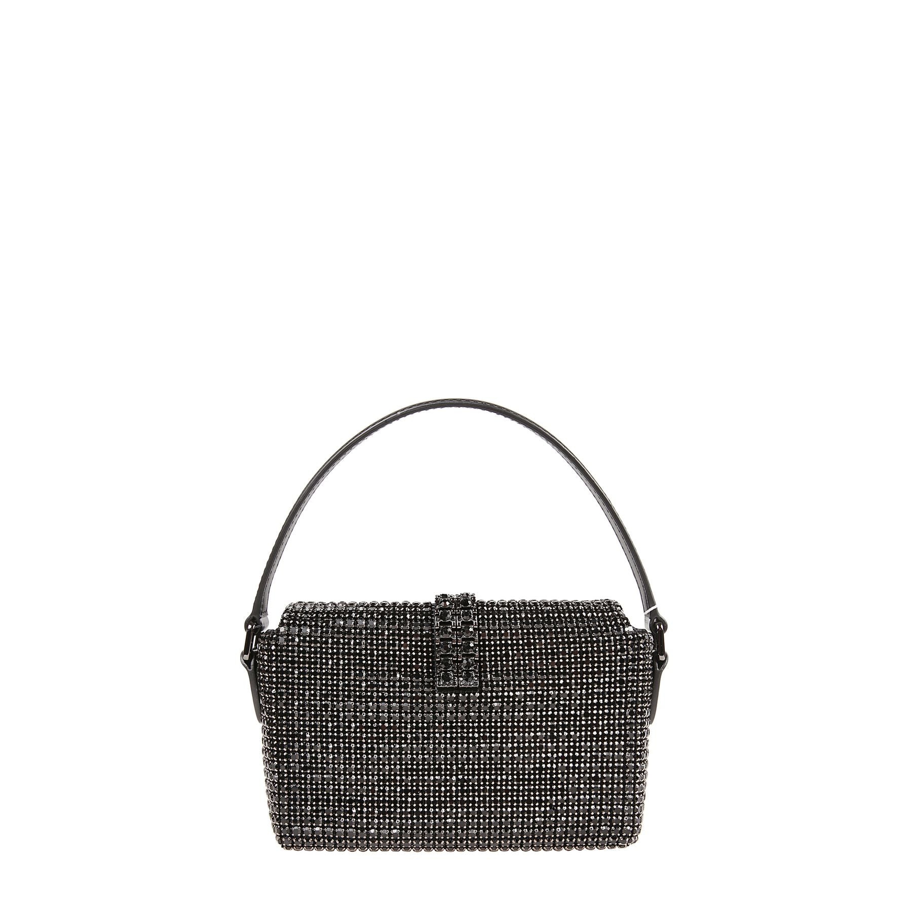 Black rhinestone chainmail micro bag