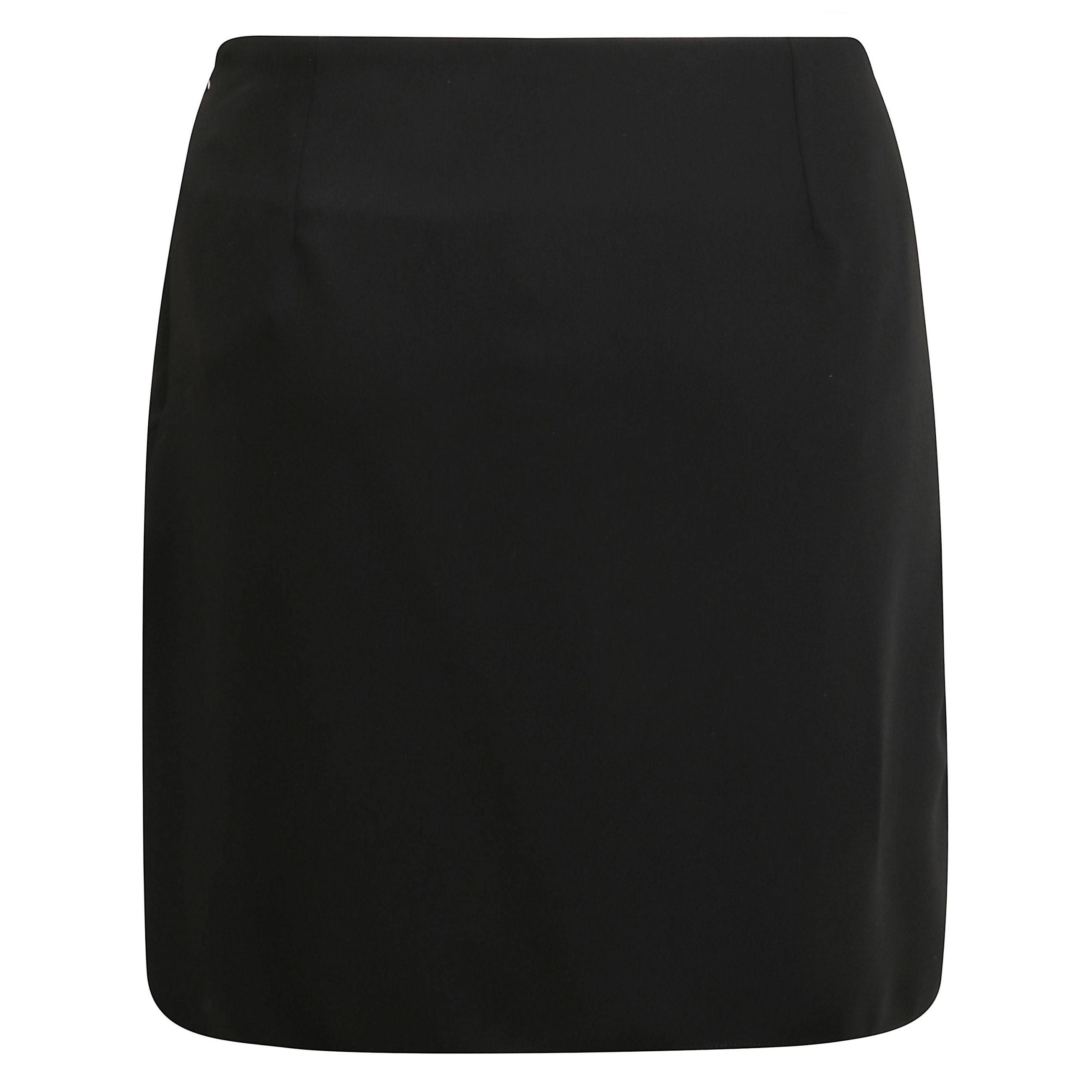 Minigonna infinity in crepe, chiusura laterale con zip e orlo asimmetrico