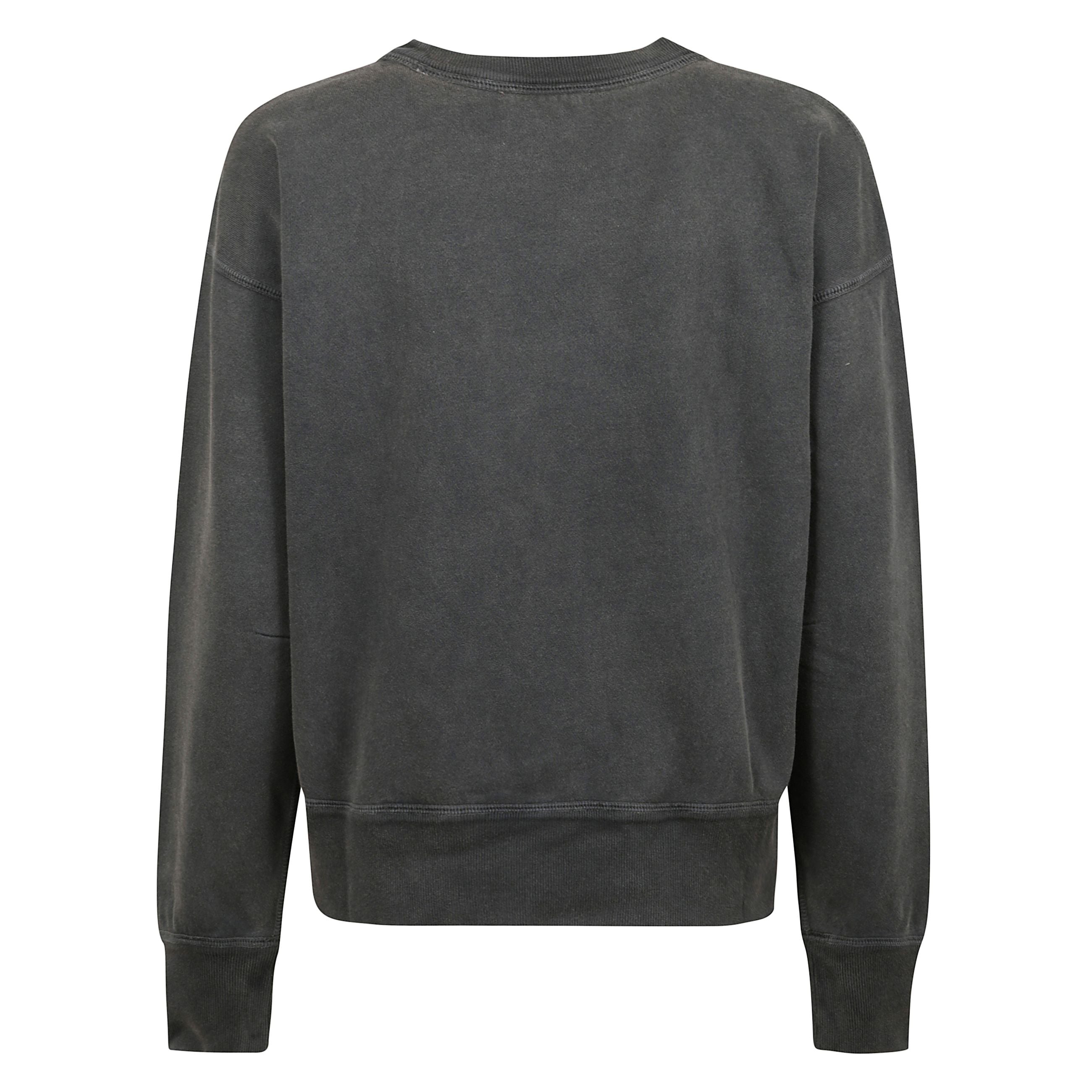 Mobyli-ga felpa Ã¨ realizzata in cotone con interno spazzolato, scollo rotondo, spalle scese e maniche lunghe con polsini a coste. il logo "marant" sfocato Ã¨ stampato sul davanti, mentre le finiture a coste completano il design.