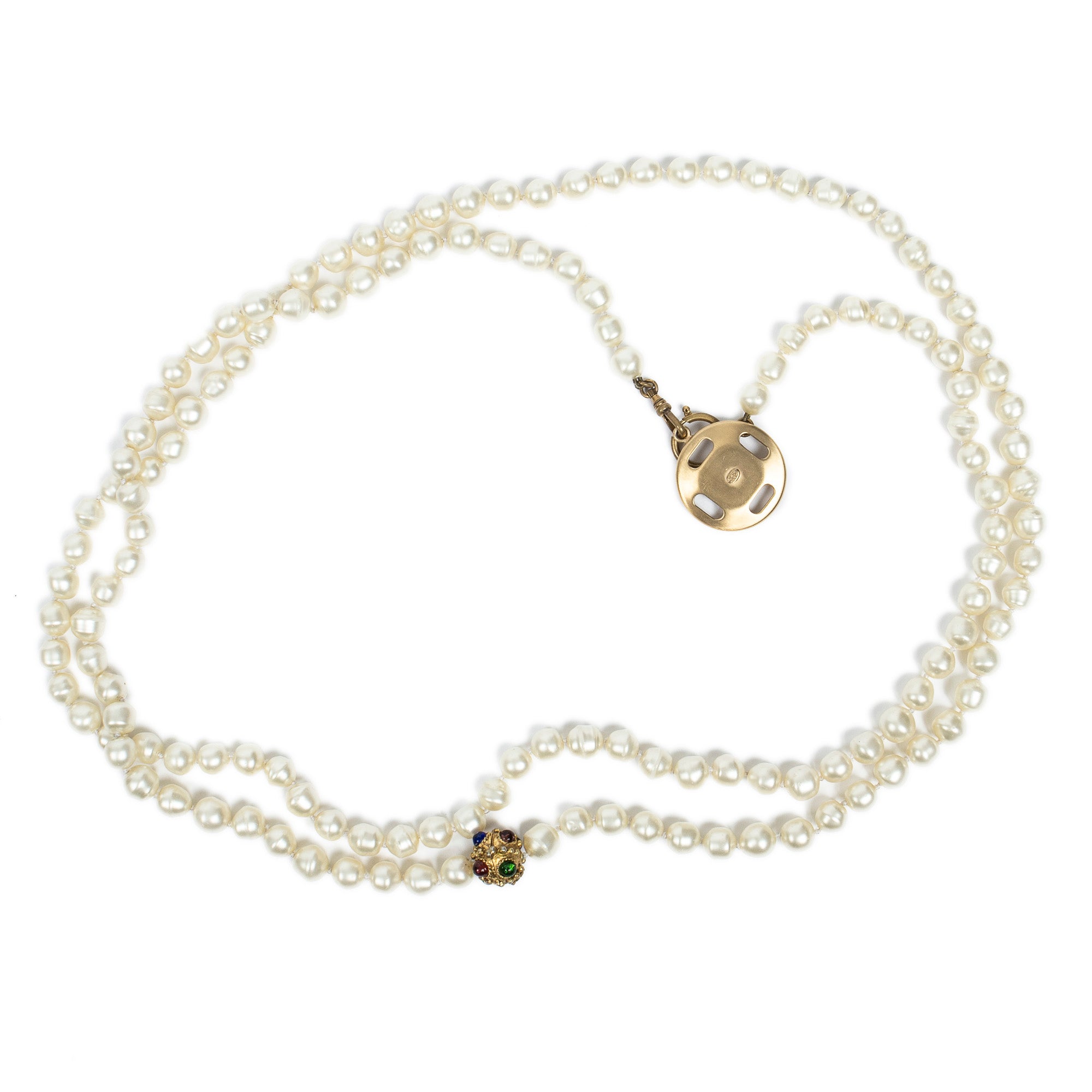 Long Faux Pearl Necklace 