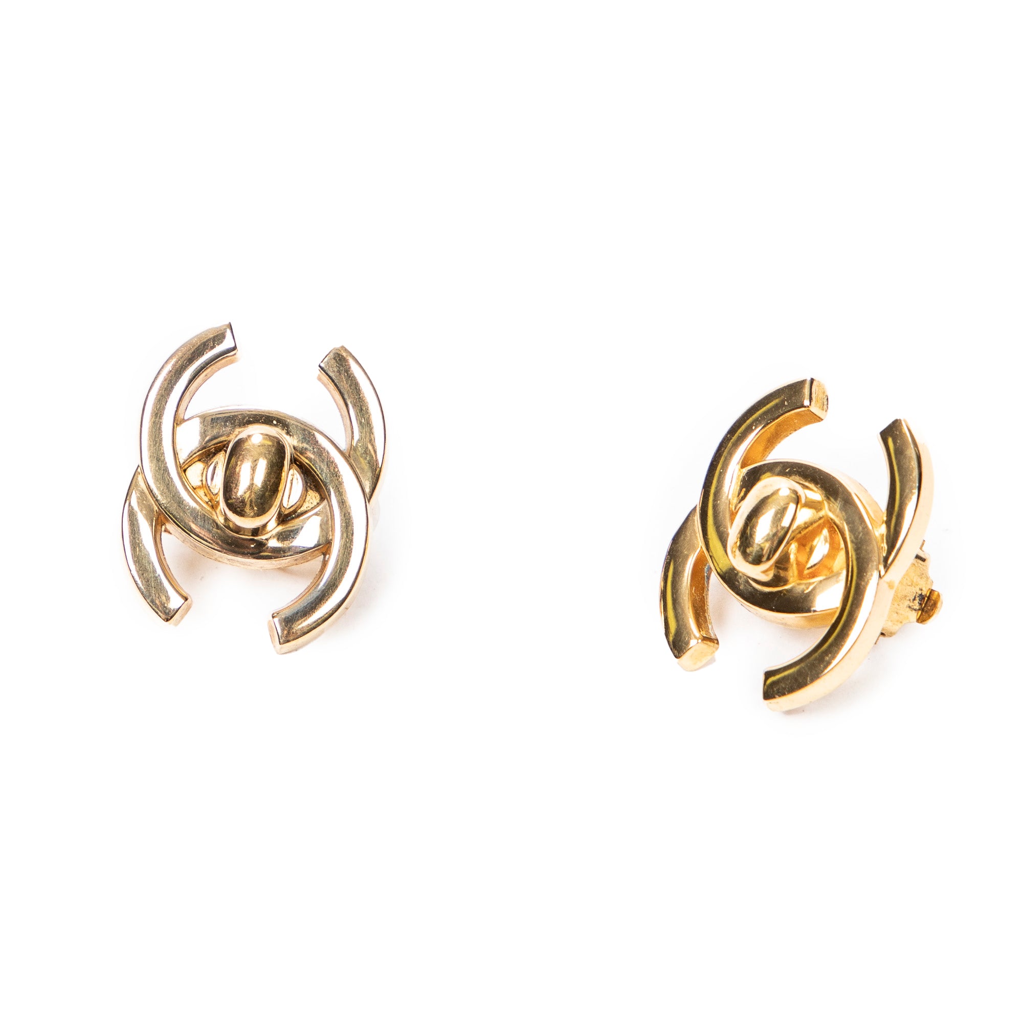CC Turn Lock Clip On Earrings 