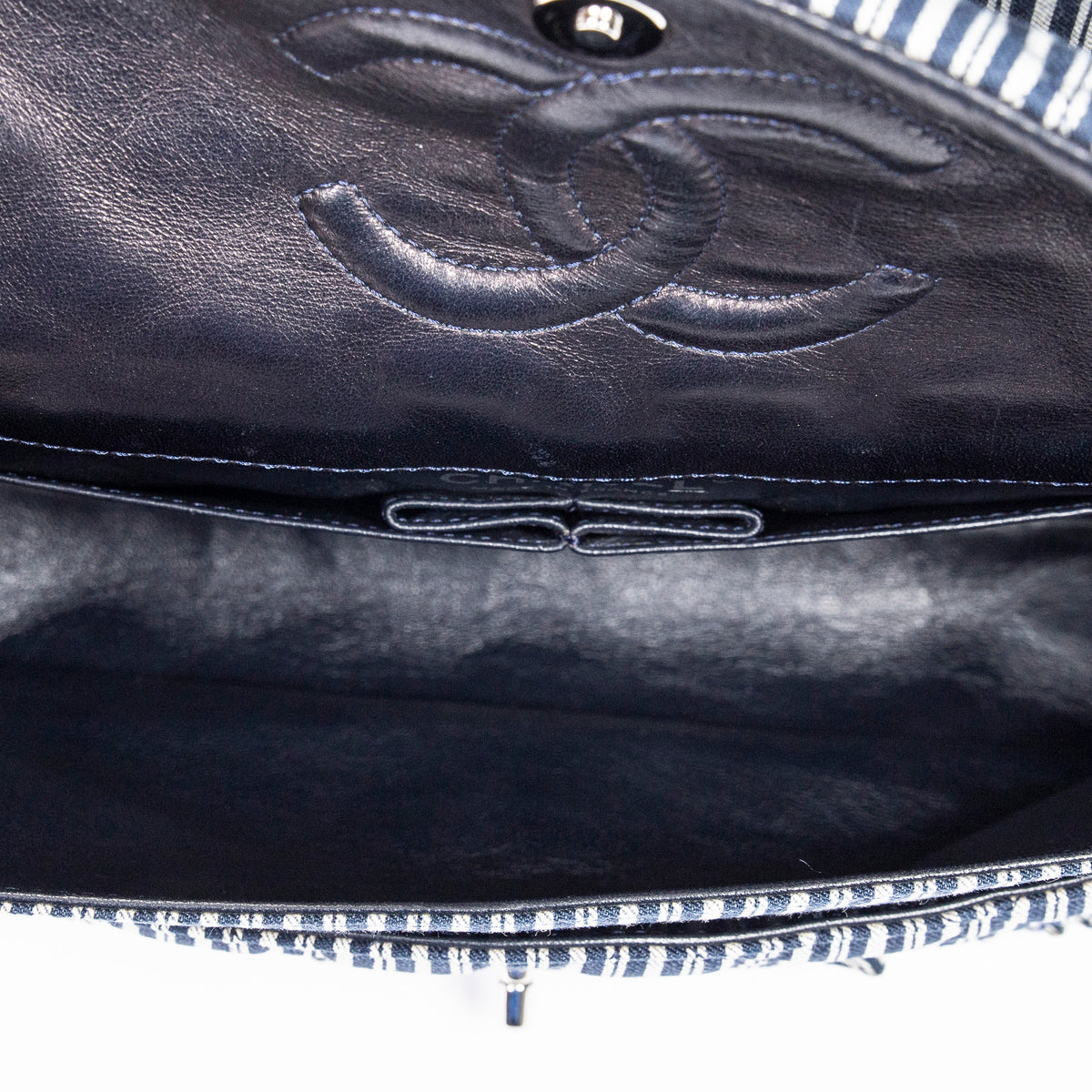 Medium Sequin Stripe Double Flap