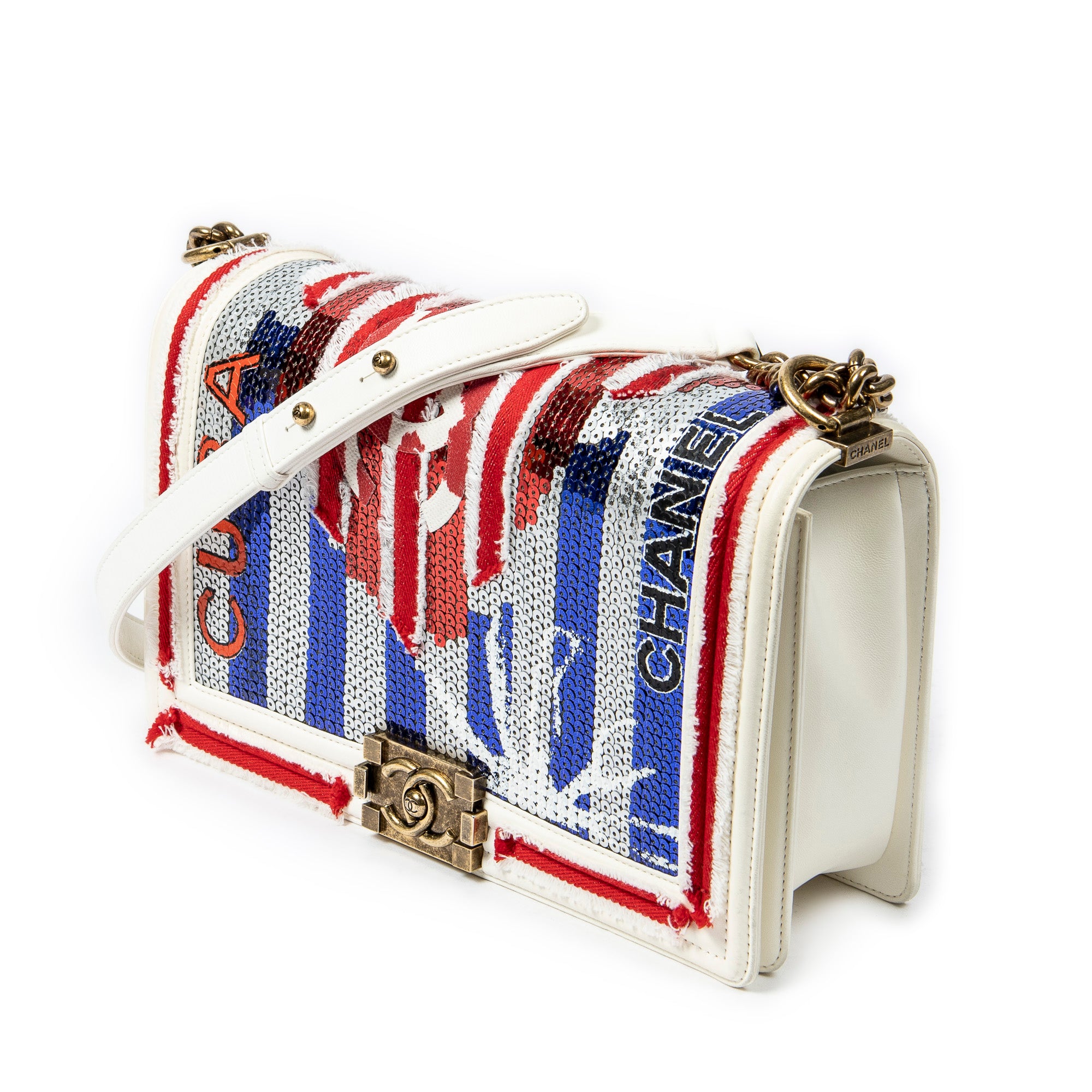 Paris-Cuba Multicolor Sequin Medium Boy Bag 